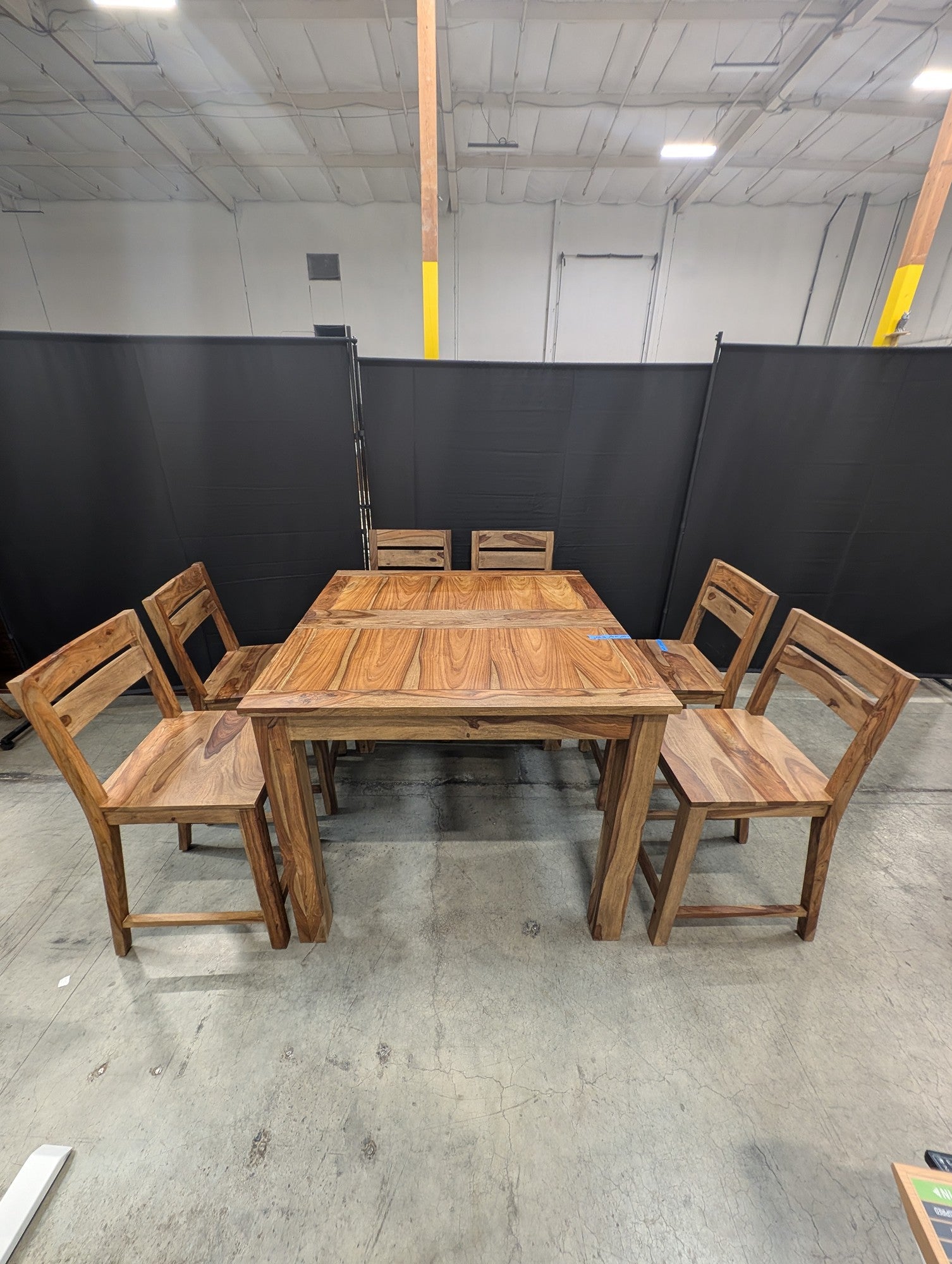 Urban Solid Hardwood Counter Height Dining Set with Six Chairs