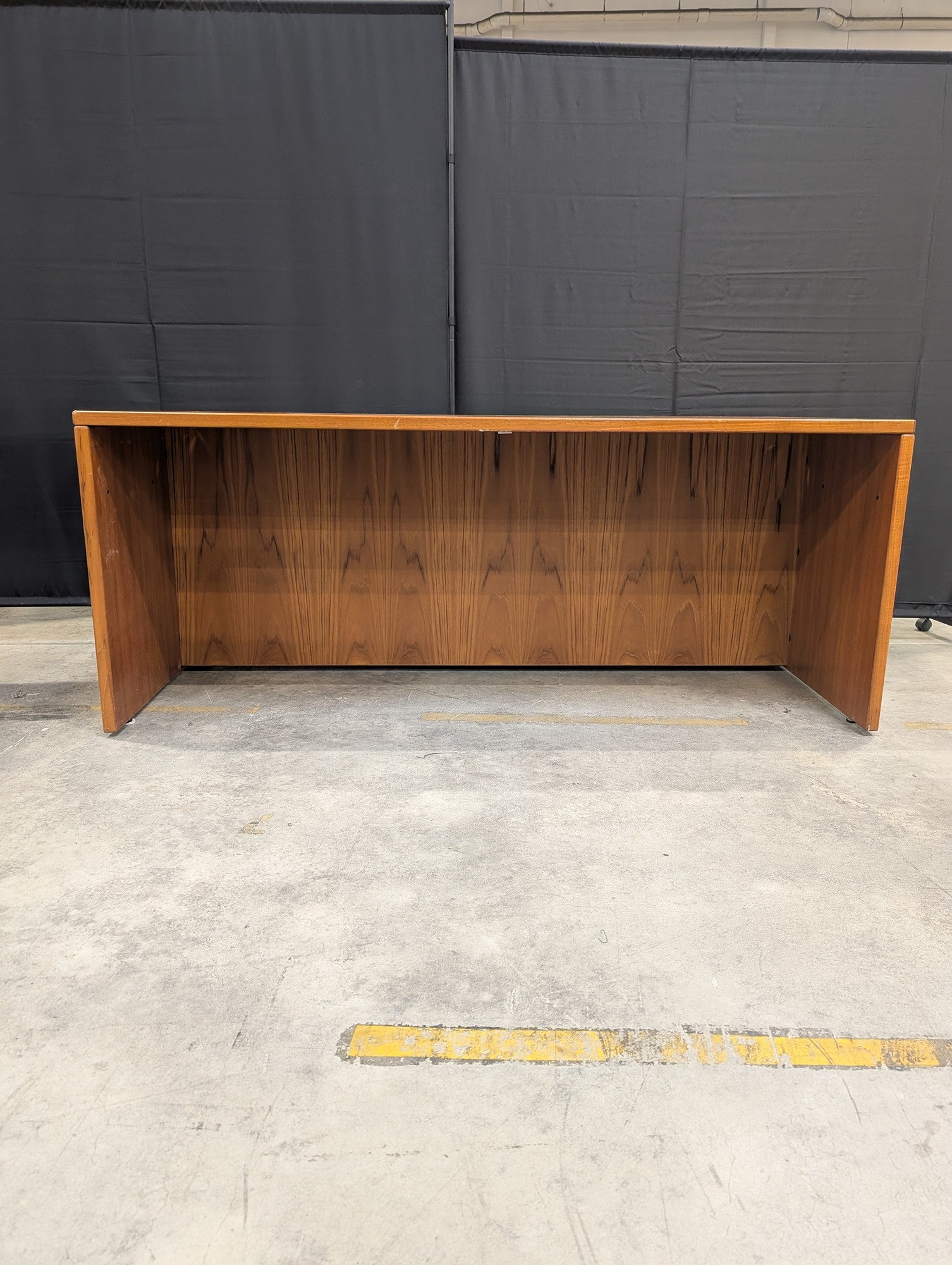 Mid-Century Style Warm Wood Tone Executive Desk
