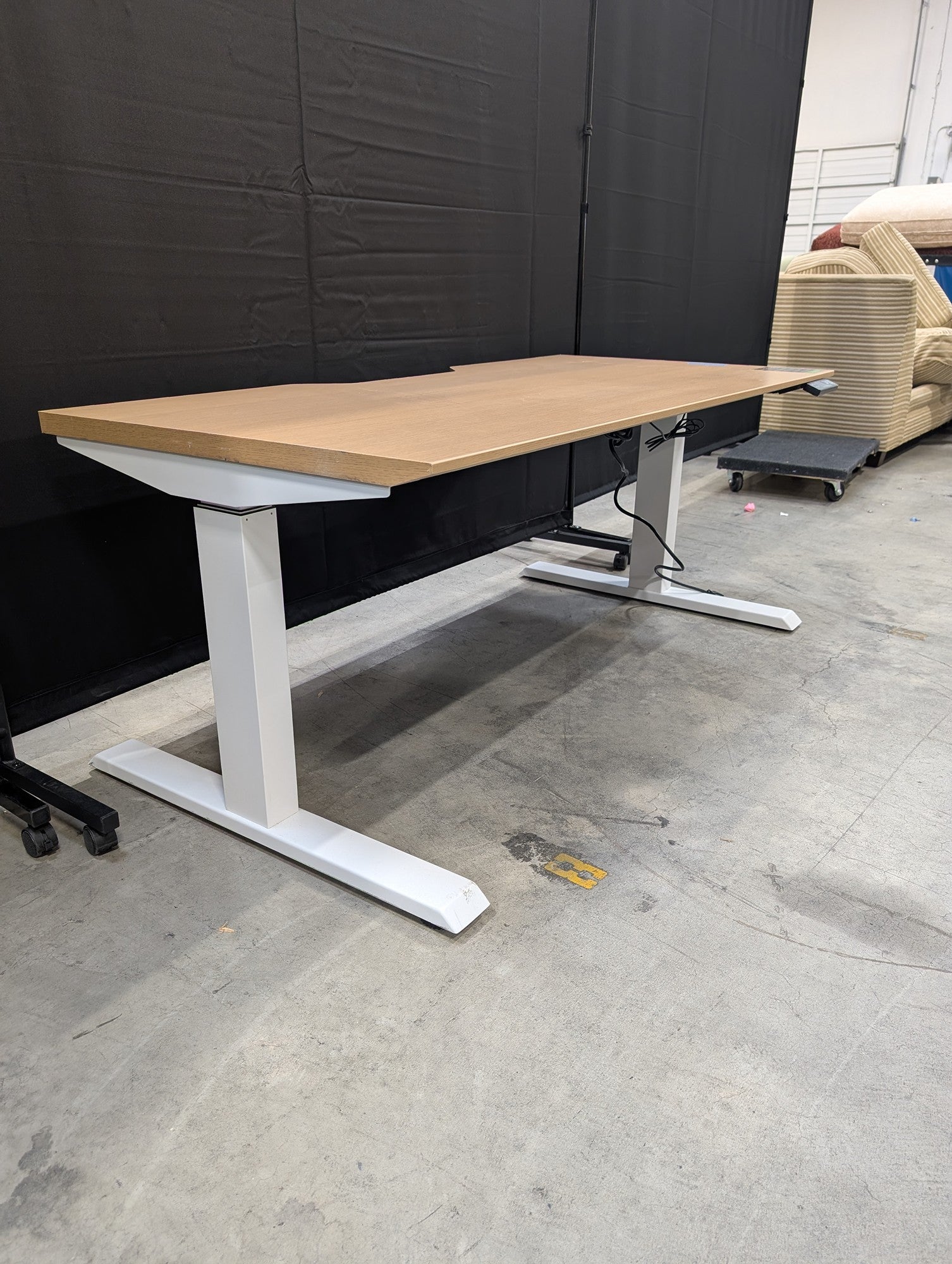Steelcase Light Wood Electric Standing Desk