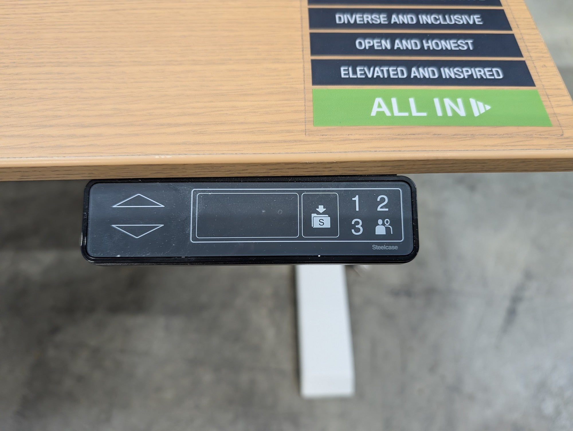 Steelcase Light Wood Electric Standing Desk