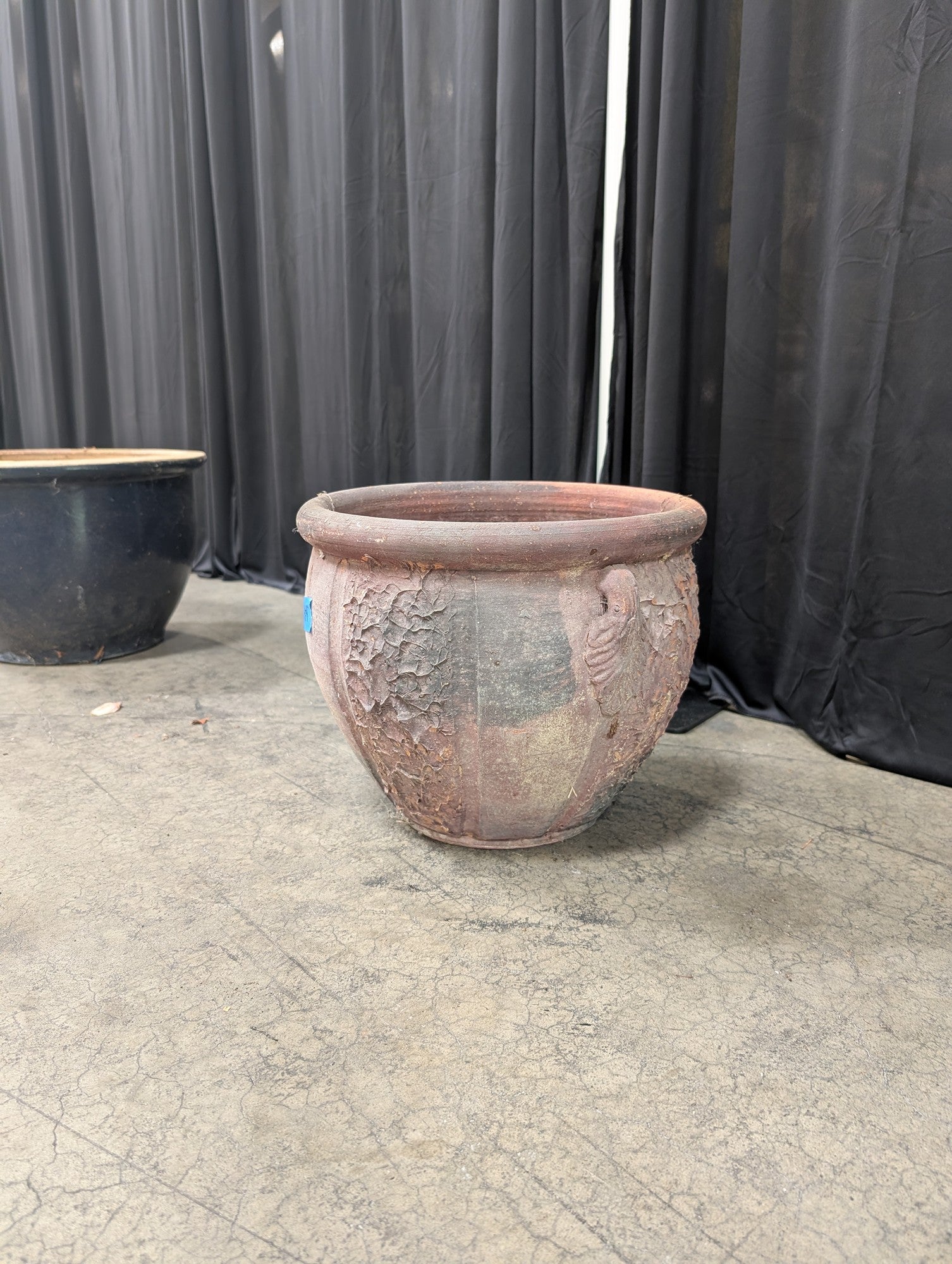 Rustic Terracotta Outdoor Planter with Textured Finish