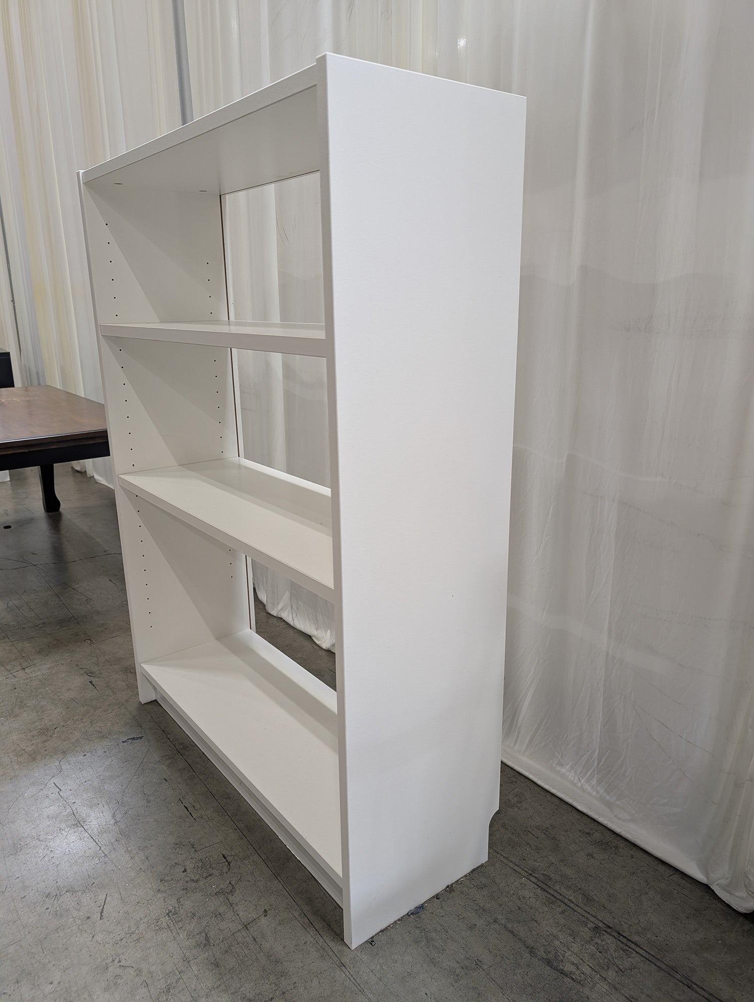 White Open Back Four Shelf Bookcase