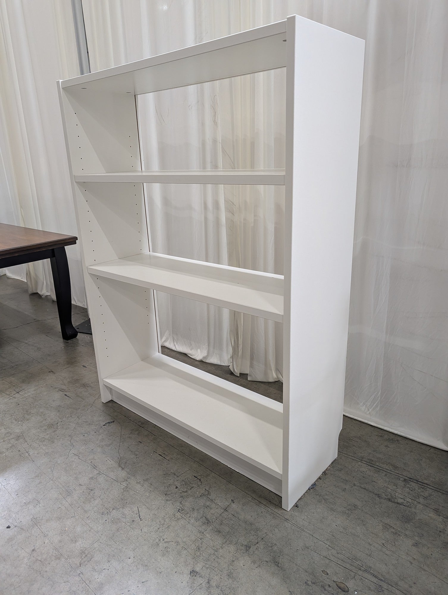 White Open Back Four Shelf Bookcase