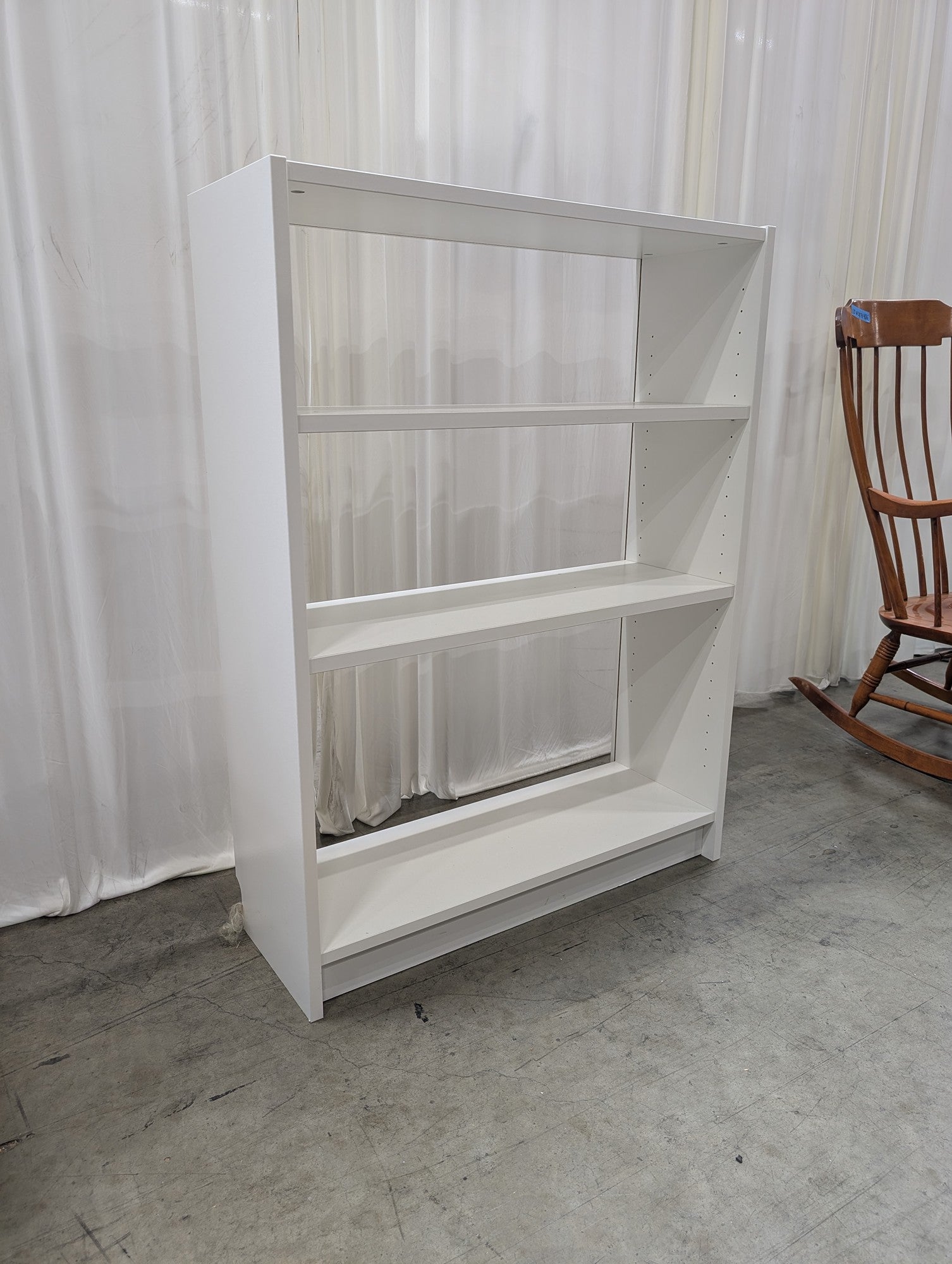 White Open Back Four Shelf Bookcase