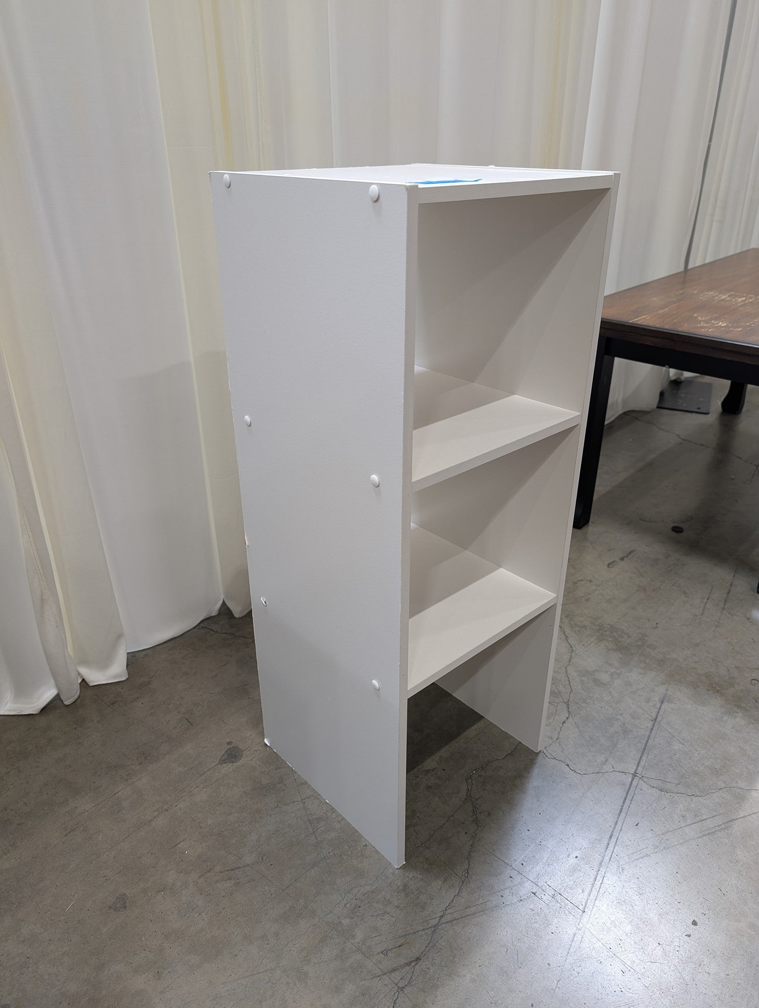 White Two-Shelf Bookcase in Wood Laminate