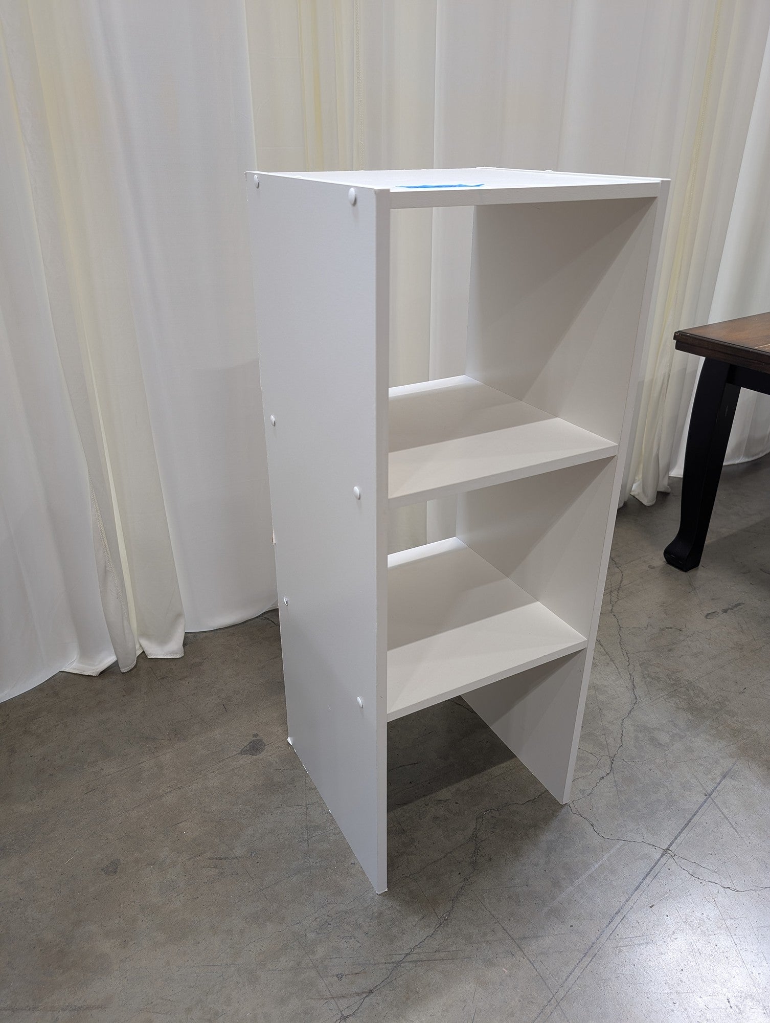 White Two-Shelf Bookcase in Wood Laminate