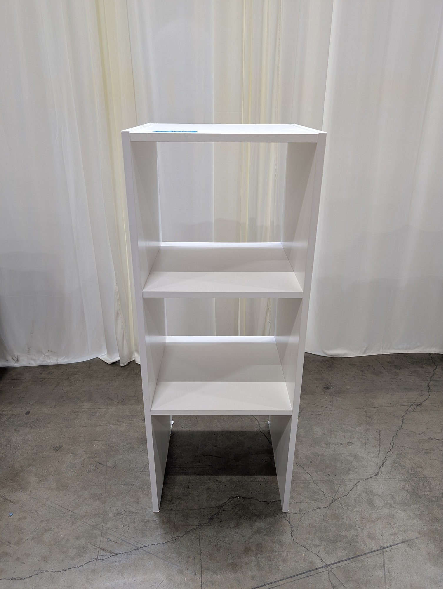 White Two-Shelf Bookcase in Wood Laminate
