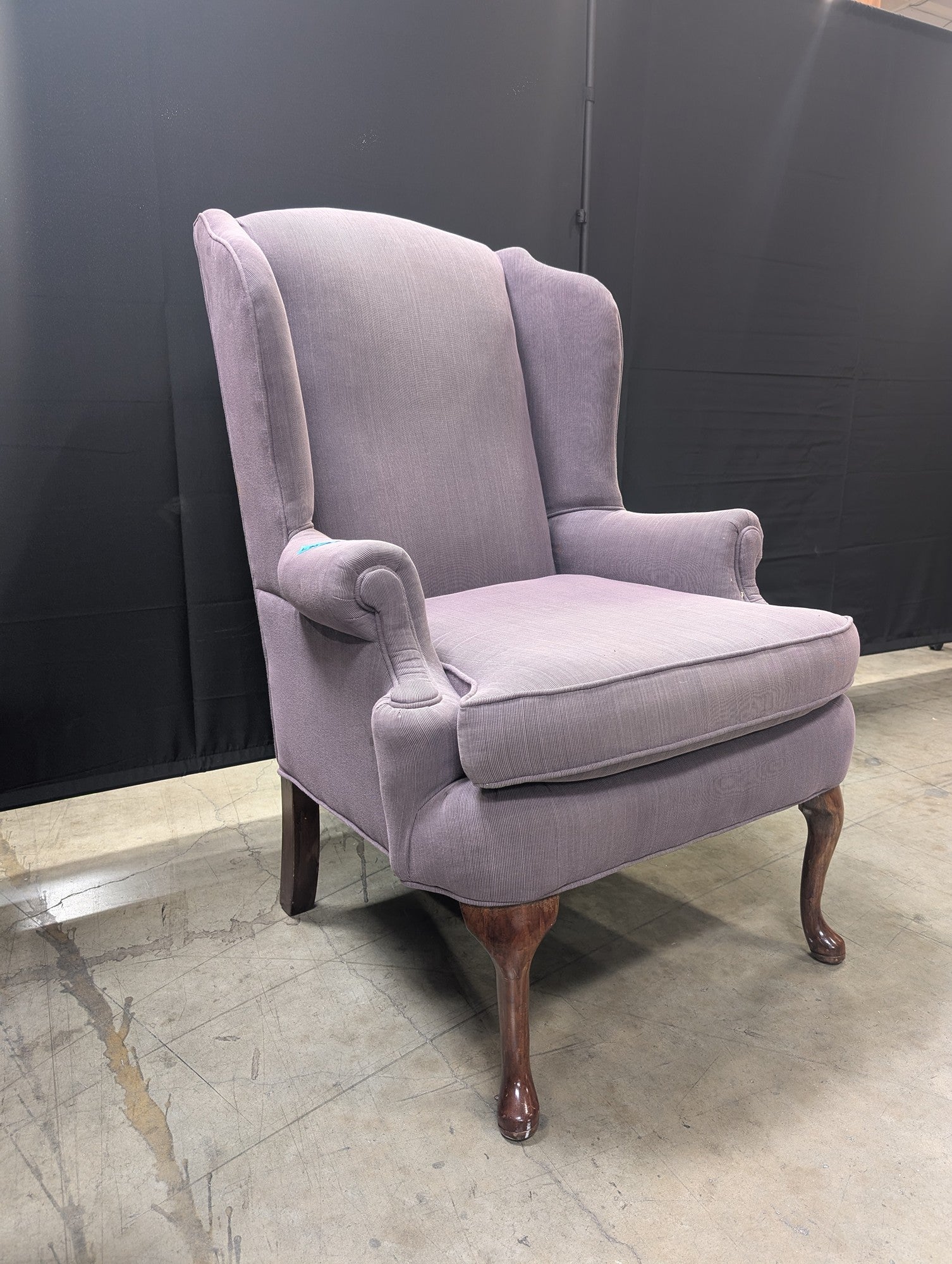 Upholstered Wingback Armchair with Cabriole Legs