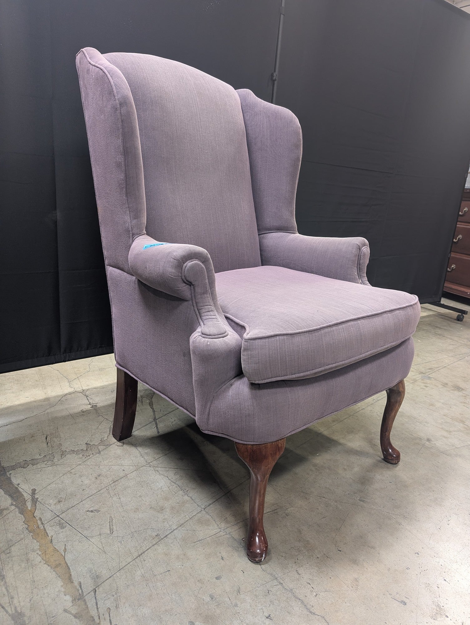 Upholstered Wingback Armchair with Cabriole Legs