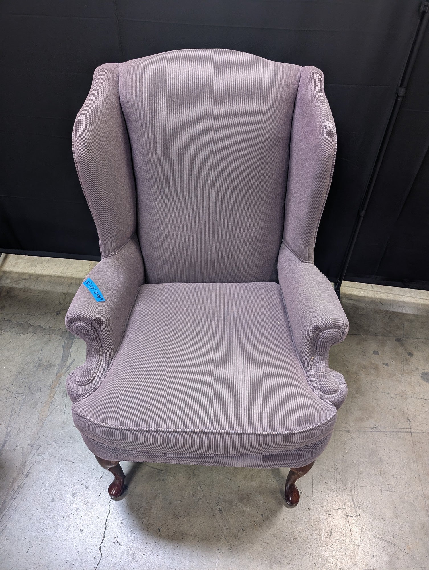 Upholstered Wingback Armchair with Cabriole Legs
