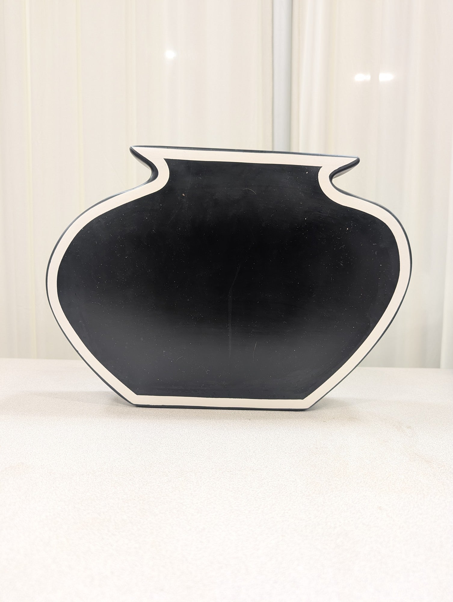Black and White Geometric Ceramic Vase