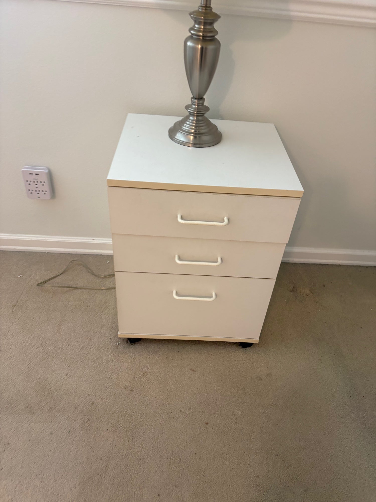 Compact Three-Drawer Mobile Storage Cabinet