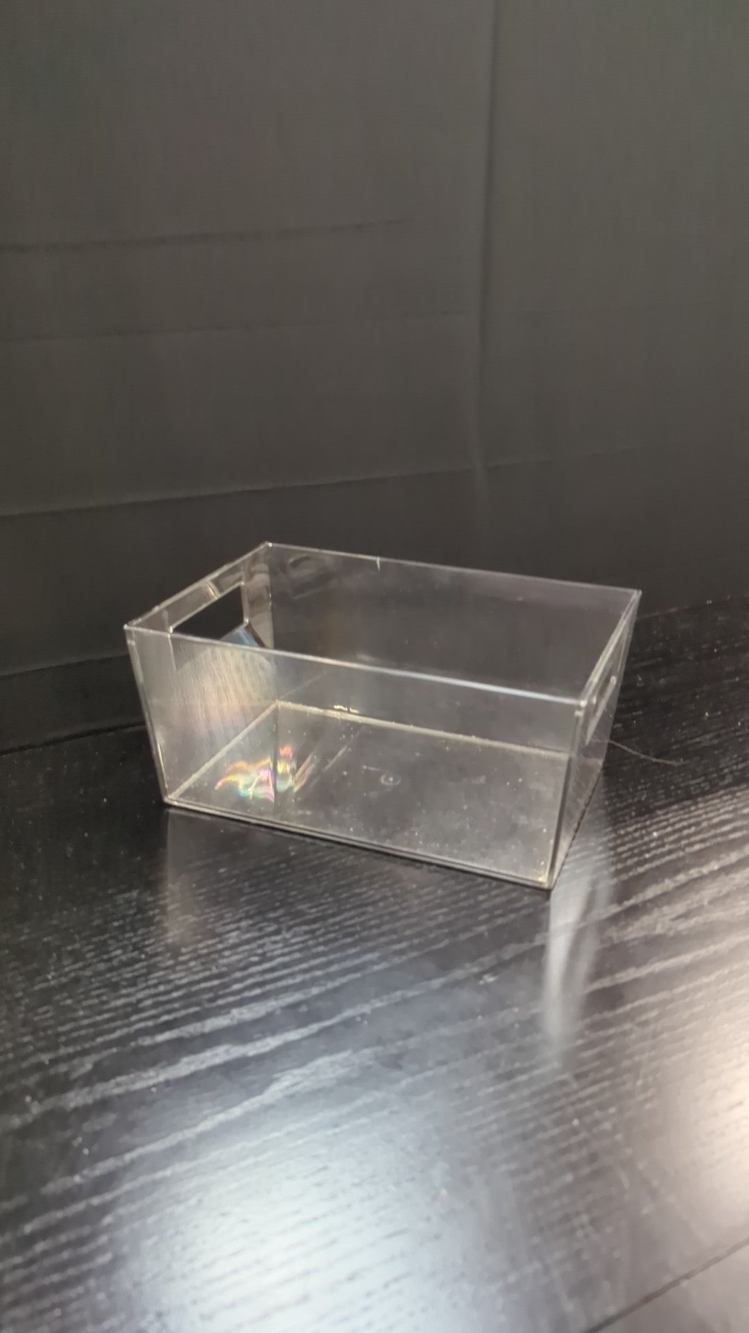 Clear Rectangular Plastic Storage Bin with Handles