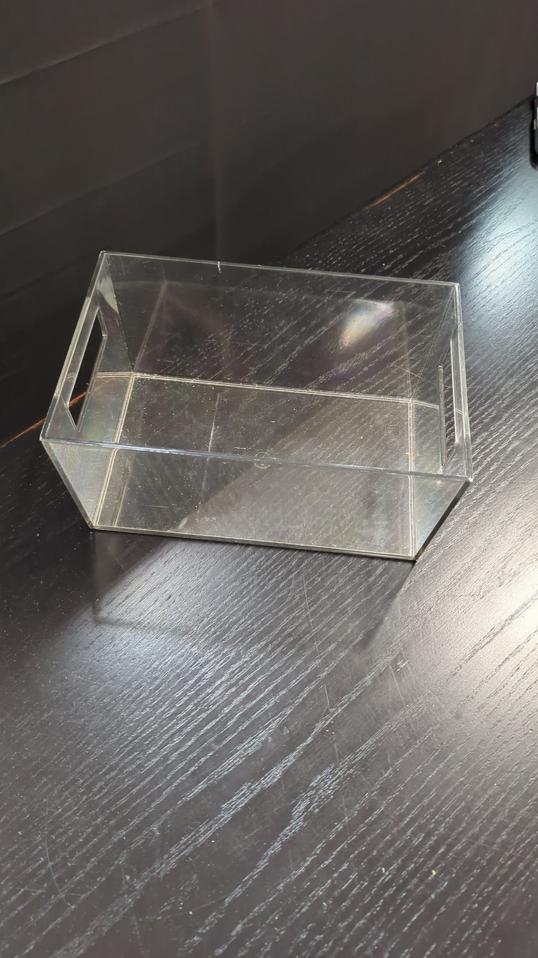 Clear Rectangular Plastic Storage Bin with Handles