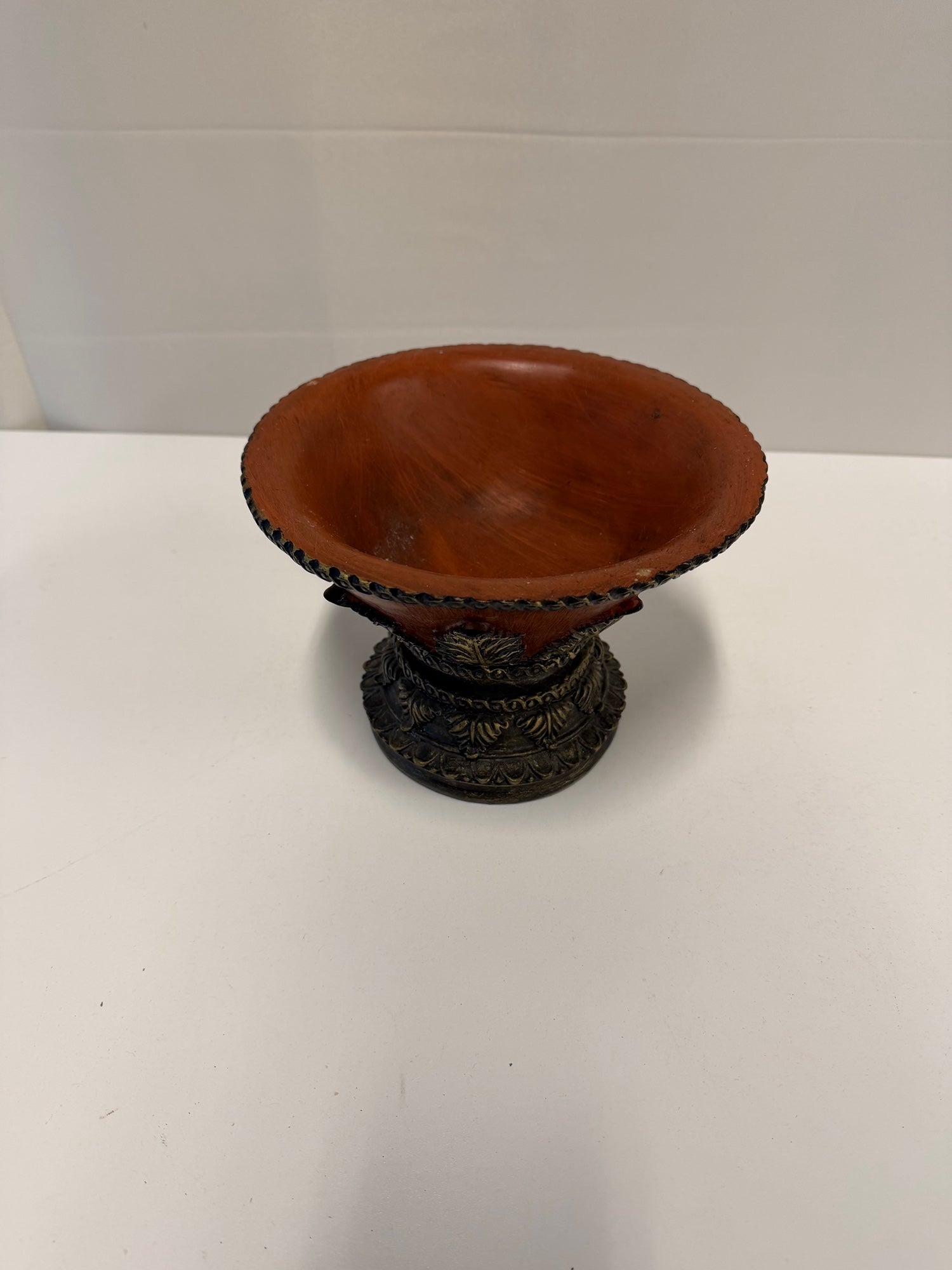 HITC Ornate Reddish Brown Decorative 9-Inch Resin Bowl