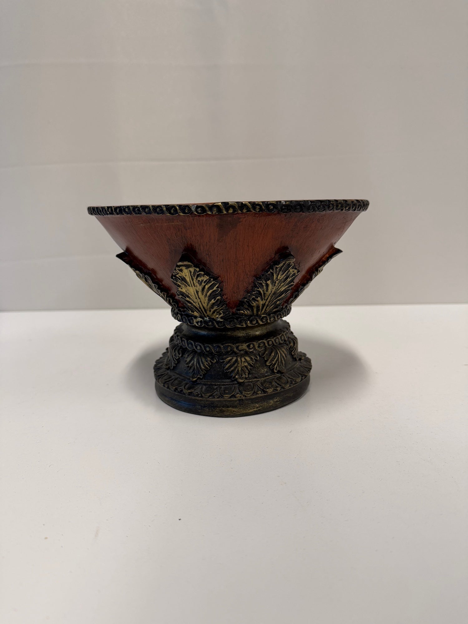 HITC Ornate Reddish Brown Decorative 9-Inch Resin Bowl