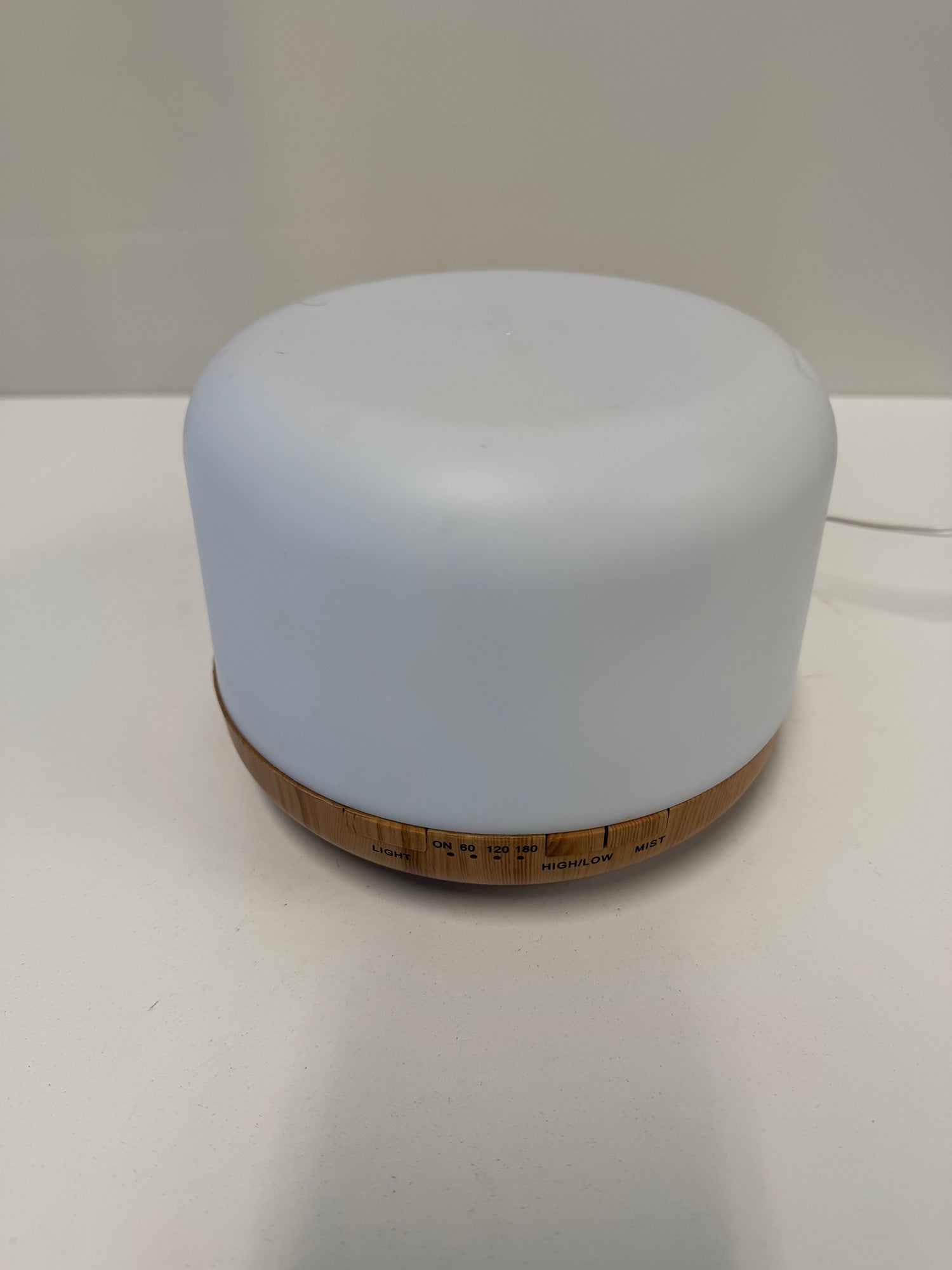 ASAKUKI White Wood-Grain Essential Oil Diffuser with Timer