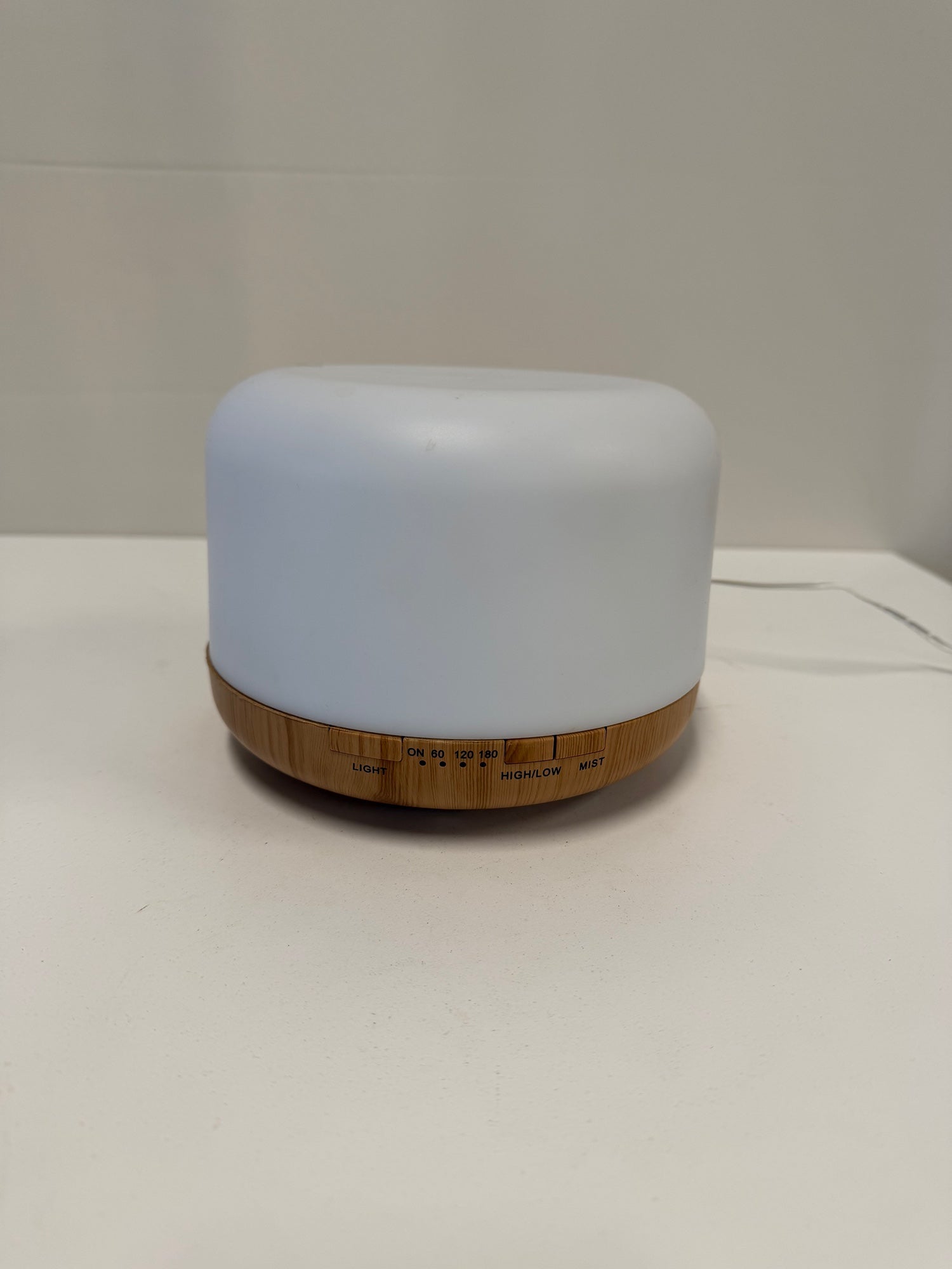 ASAKUKI White Wood-Grain Essential Oil Diffuser with Timer