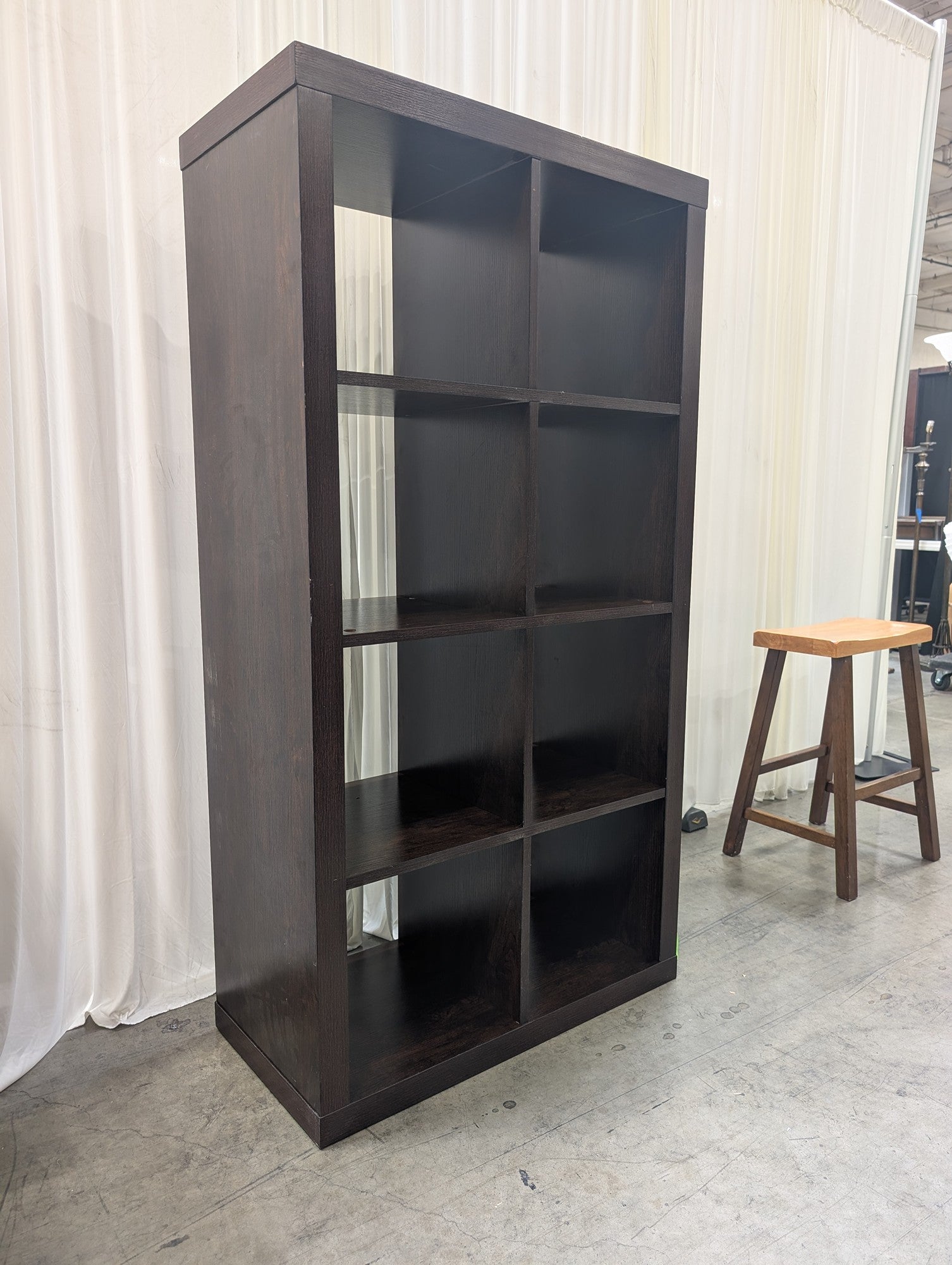 Bayside Furnishings Dark Brown Bookcase with Eight Cubbies