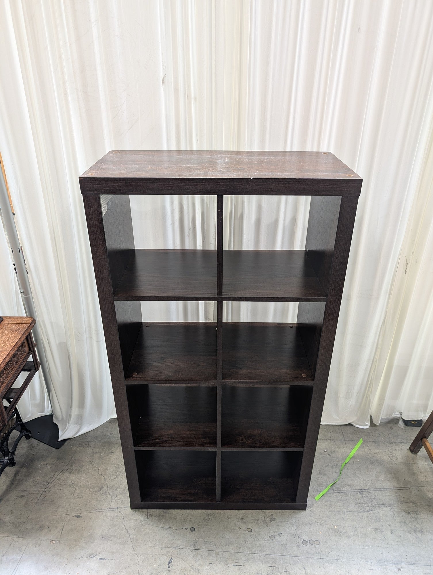 Bayside Furnishings Dark Brown Bookcase with Eight Cubbies