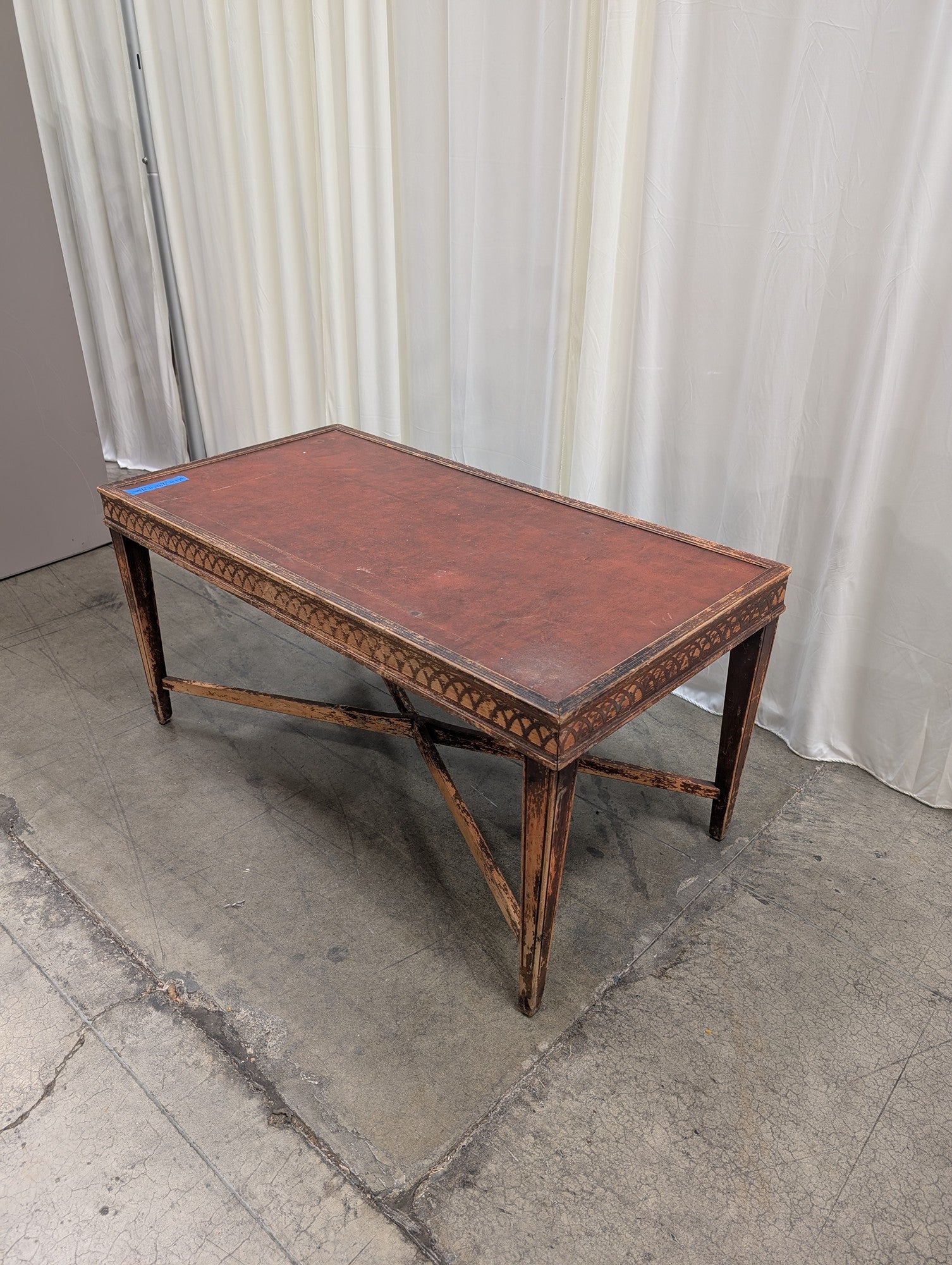 Rectangular Wood Coffee Table with Red Top
