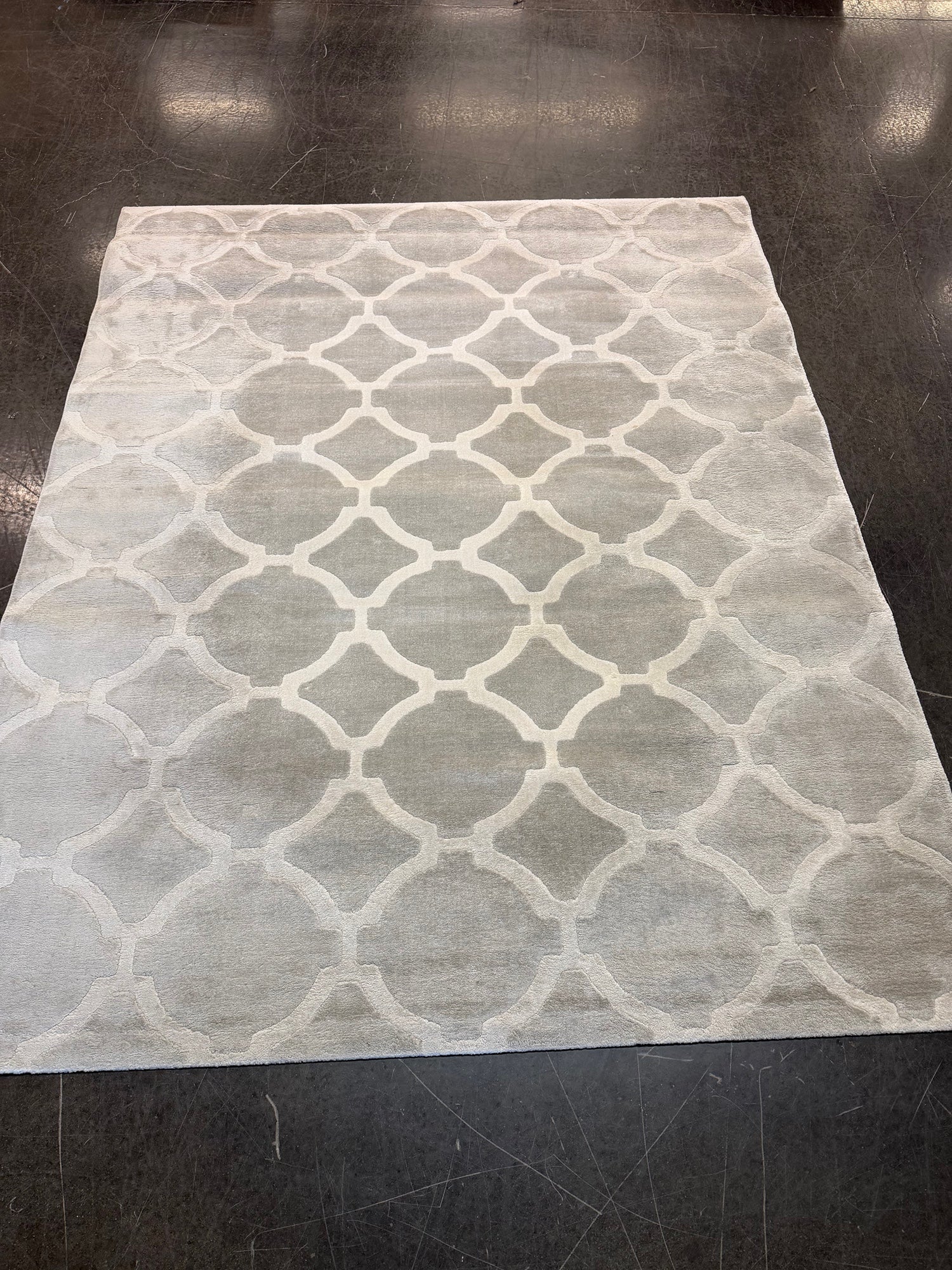 IKEA HILLESTED Light Grey Trellis Geometric 8 x 10 Area Rug