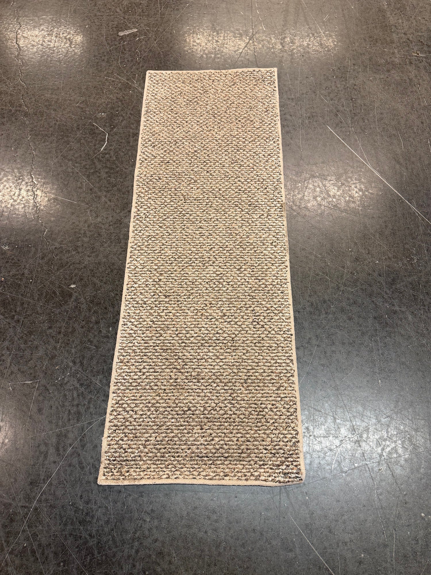 Textured Beige and Brown Rectangular Carpet