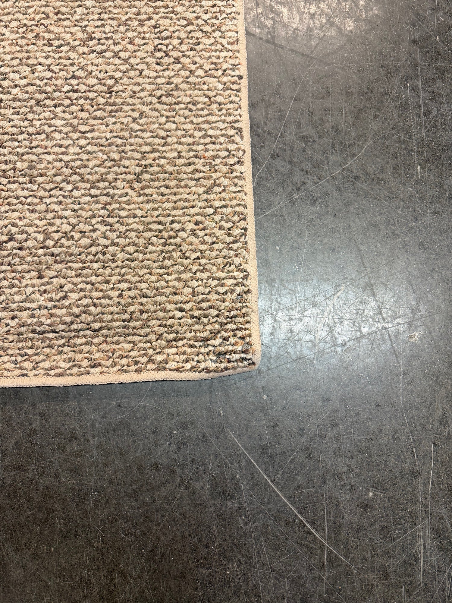 Textured Beige and Brown Rectangular Carpet