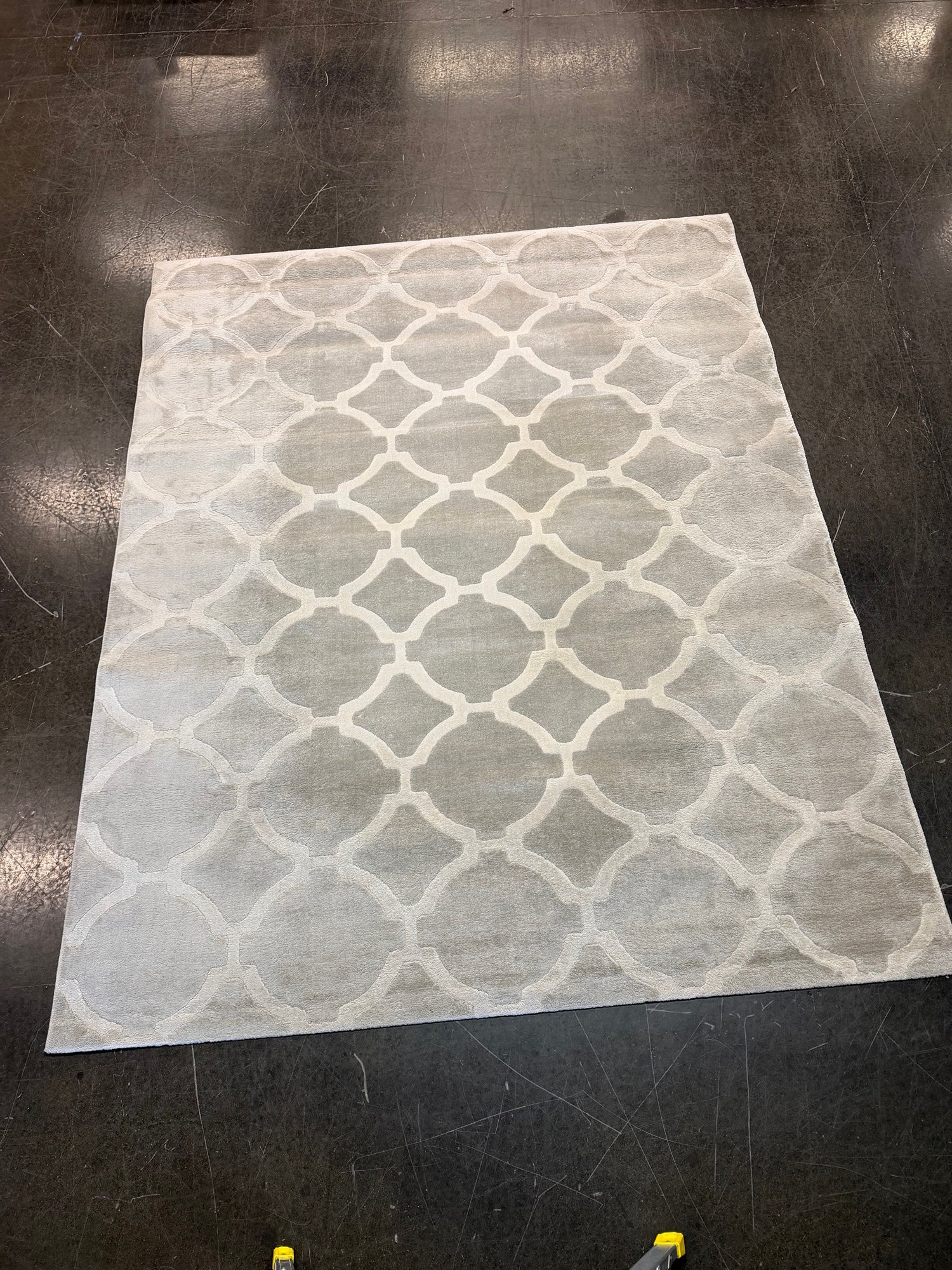 IKEA HILLESTED Light Grey Trellis Geometric 8 x 10 Area Rug