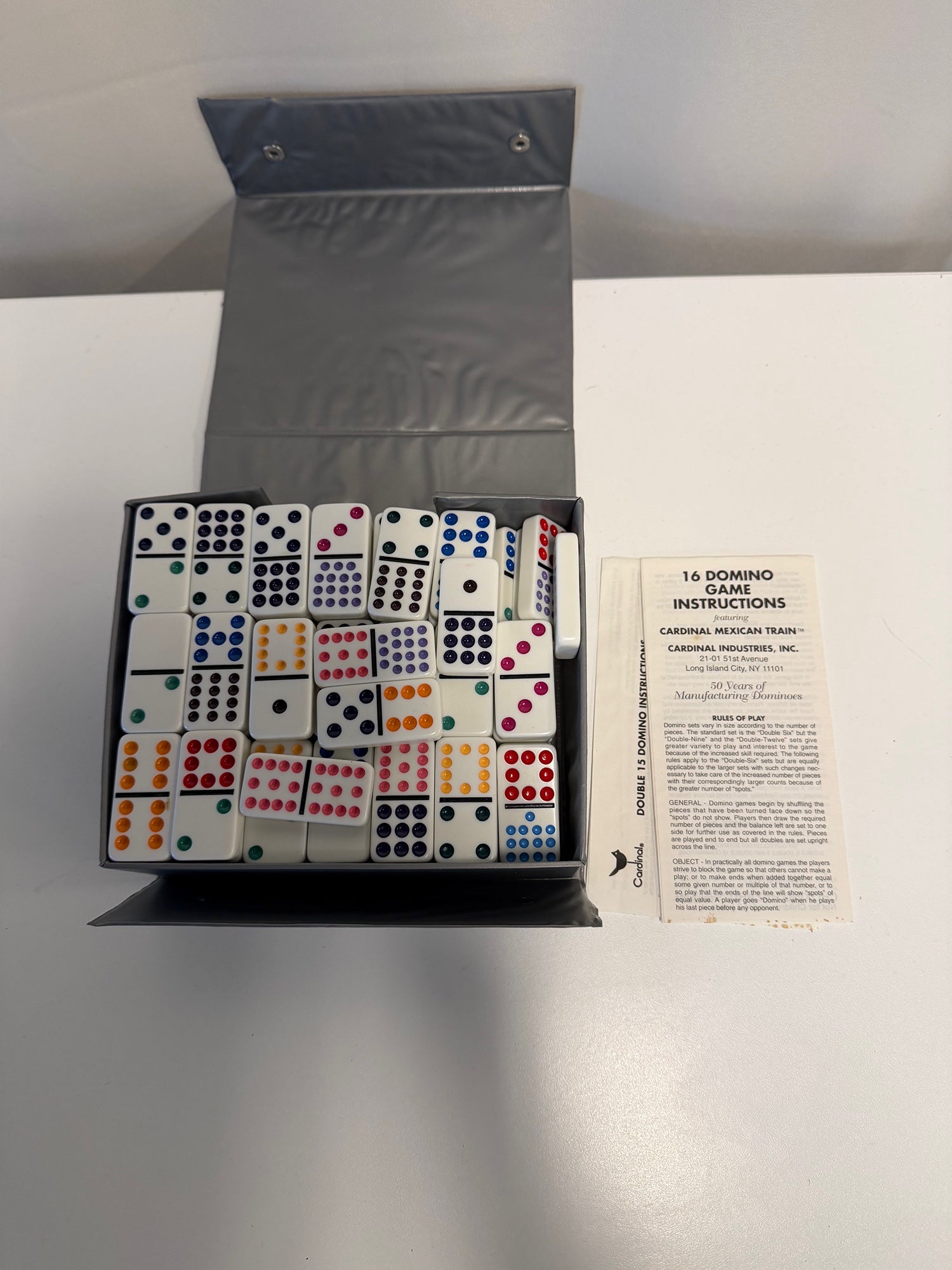 Cardinal Double 15 Mexican Train Domino Game Set