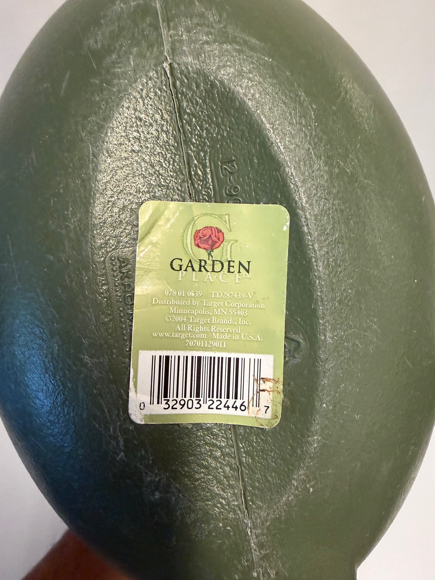 Garden Place Olive Green Globe Watering Can with Circular Handle