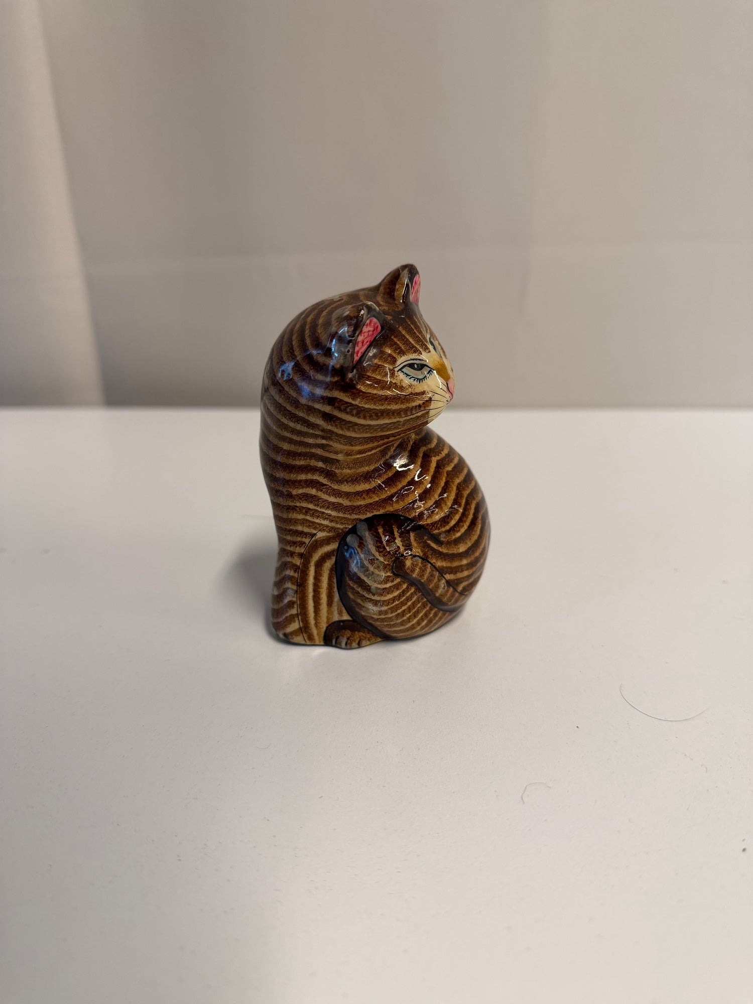 Charming Striped Tabby Cat Figurine