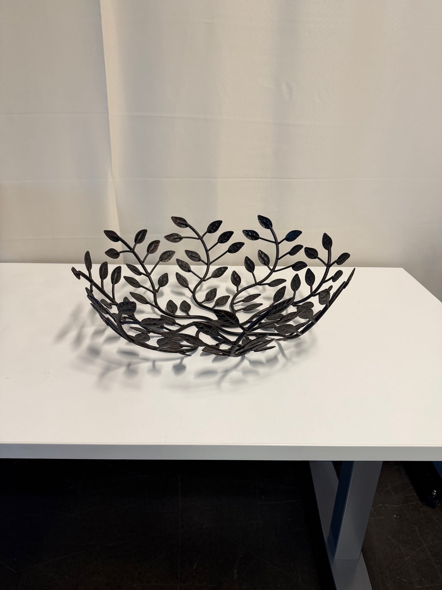 Openwork Botanical Metal Decorative Bowl