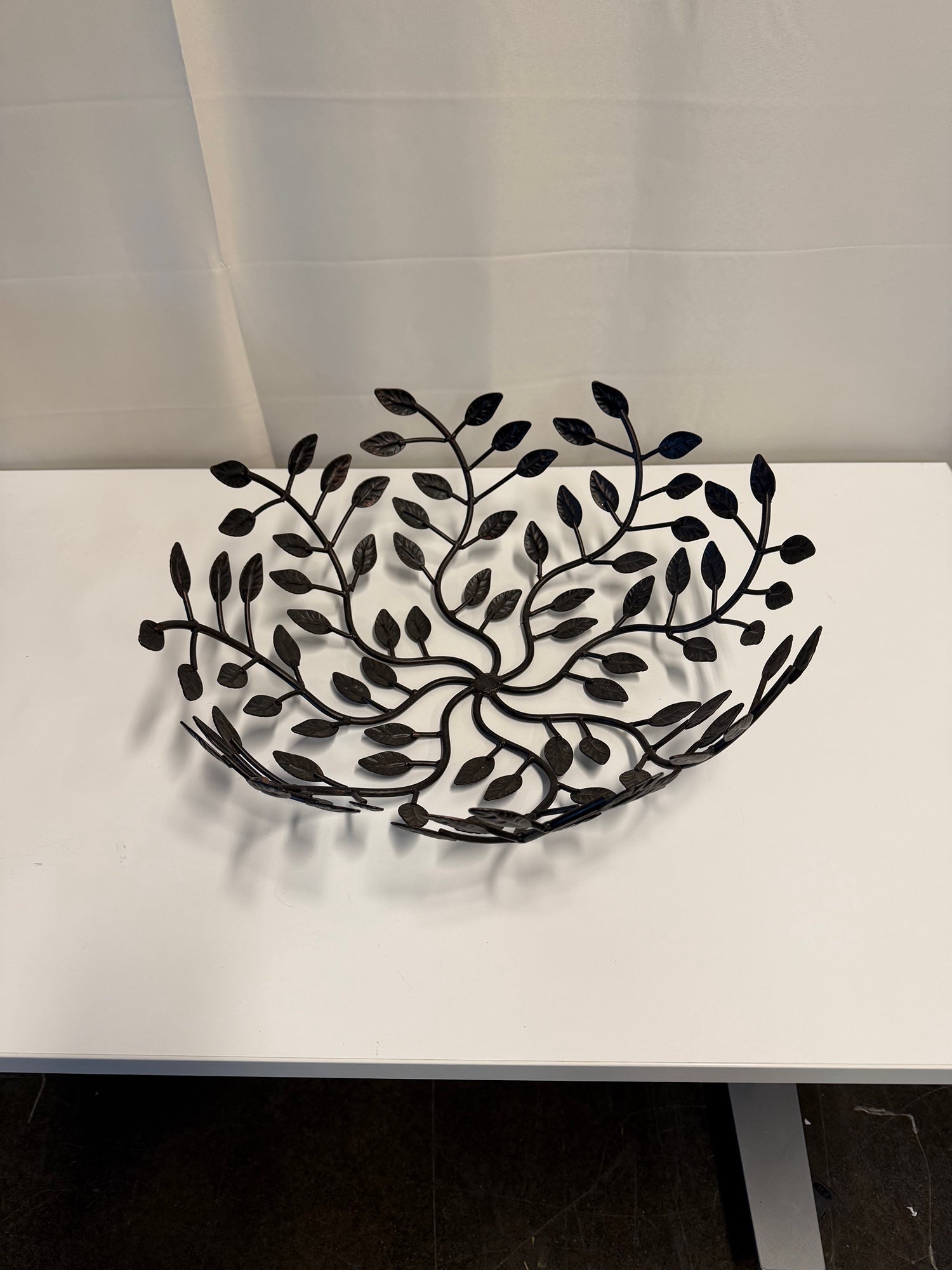Openwork Botanical Metal Decorative Bowl