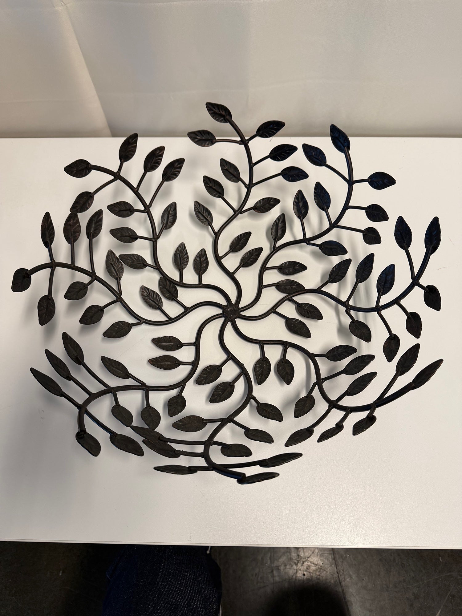 Openwork Botanical Metal Decorative Bowl