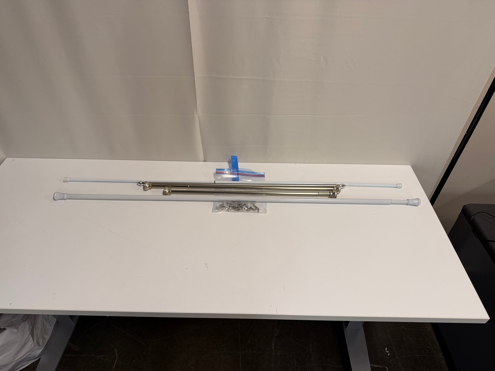 Set of Assorted Adjustable Curtain and Drape Rods with Hardware