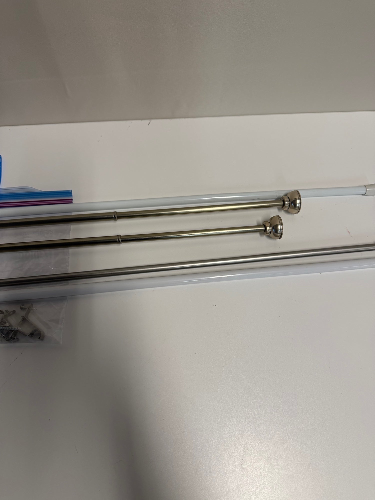 Set of Assorted Adjustable Curtain and Drape Rods with Hardware