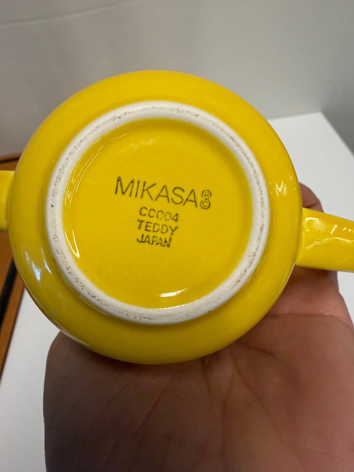 Mikasa Teddy CC004 Yellow Porcelain Two-Handled Mug
