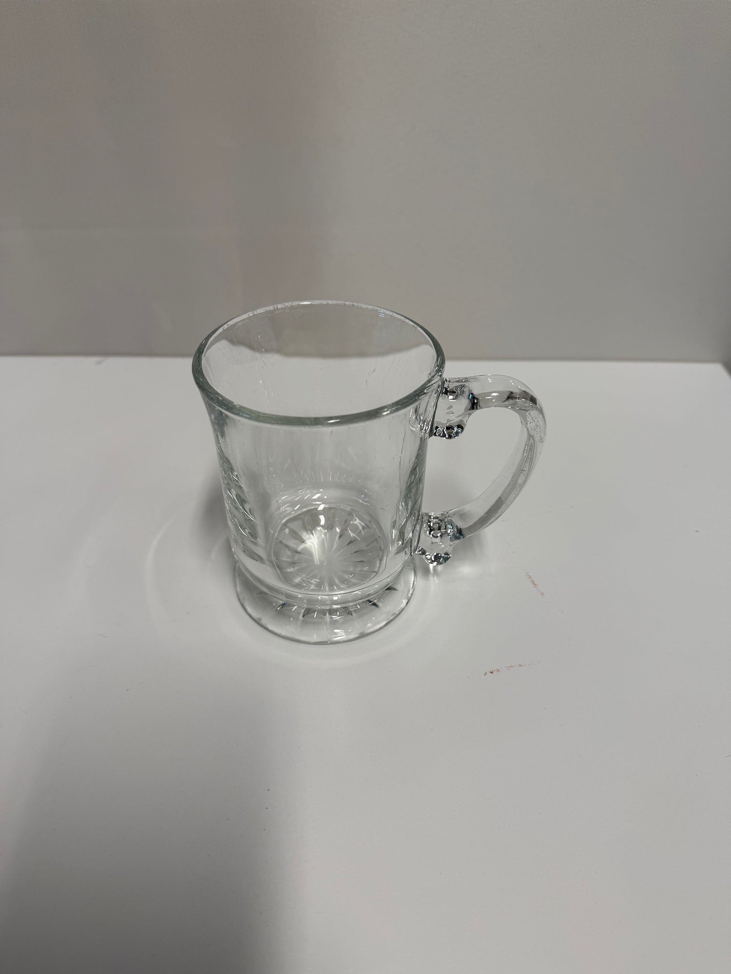 Classic Clear Glass Footed Mug