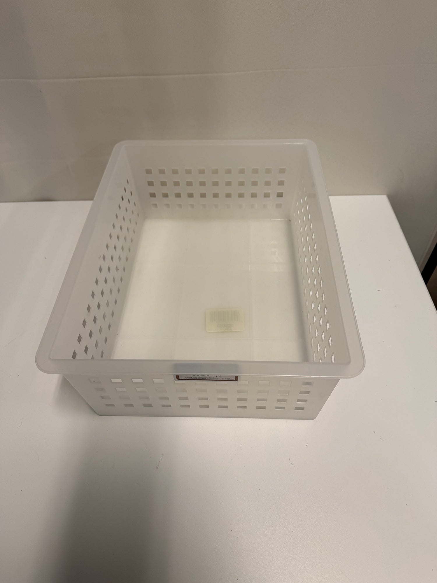 EURO TOTE Translucent White Perforated Plastic Storage Bin