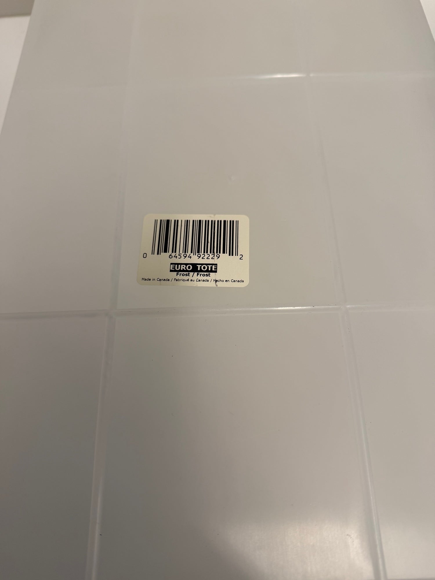EURO TOTE Translucent White Perforated Plastic Storage Bin