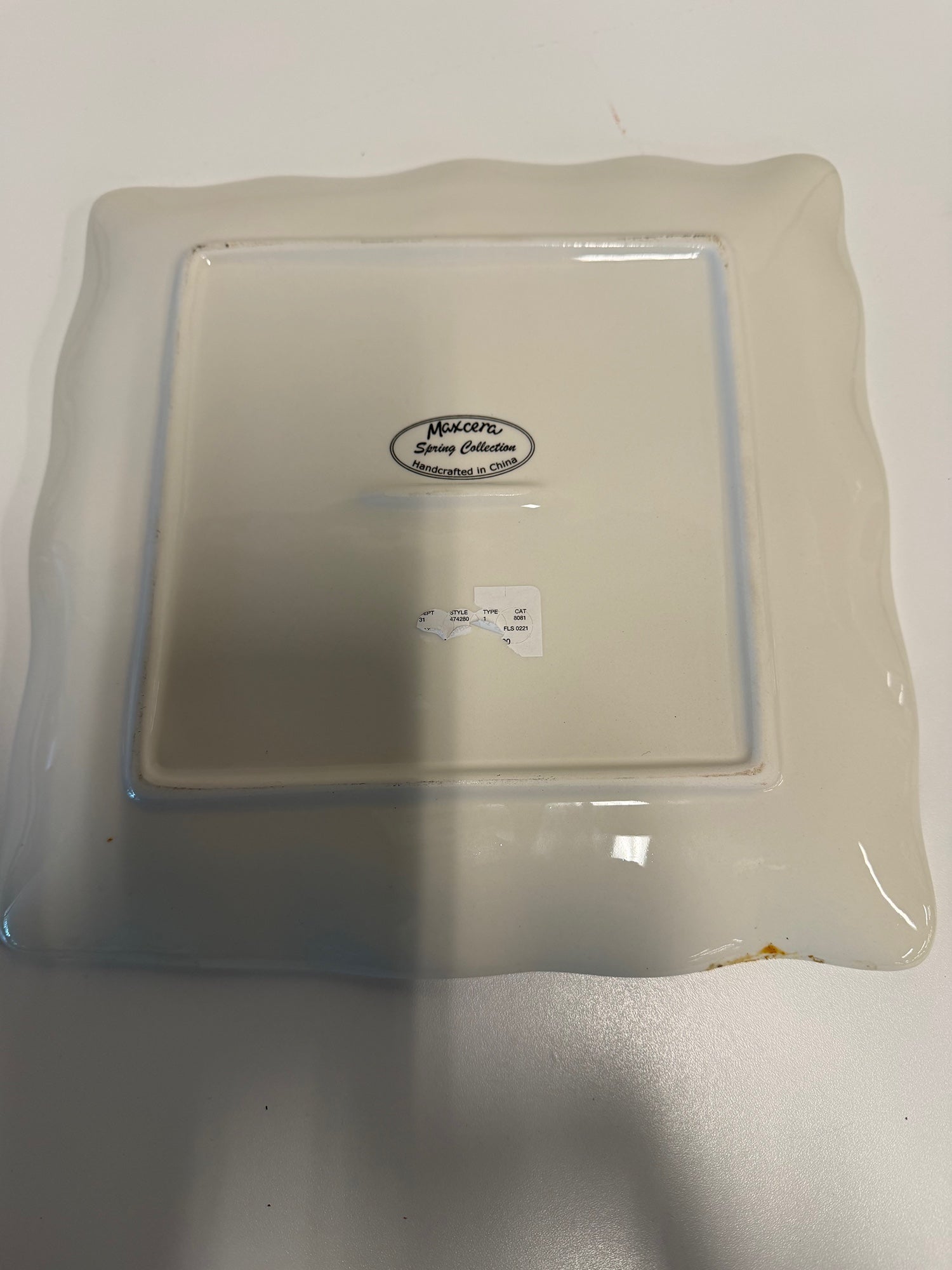Maxcera Spring Collection Daisy Floral Square Serving Dish