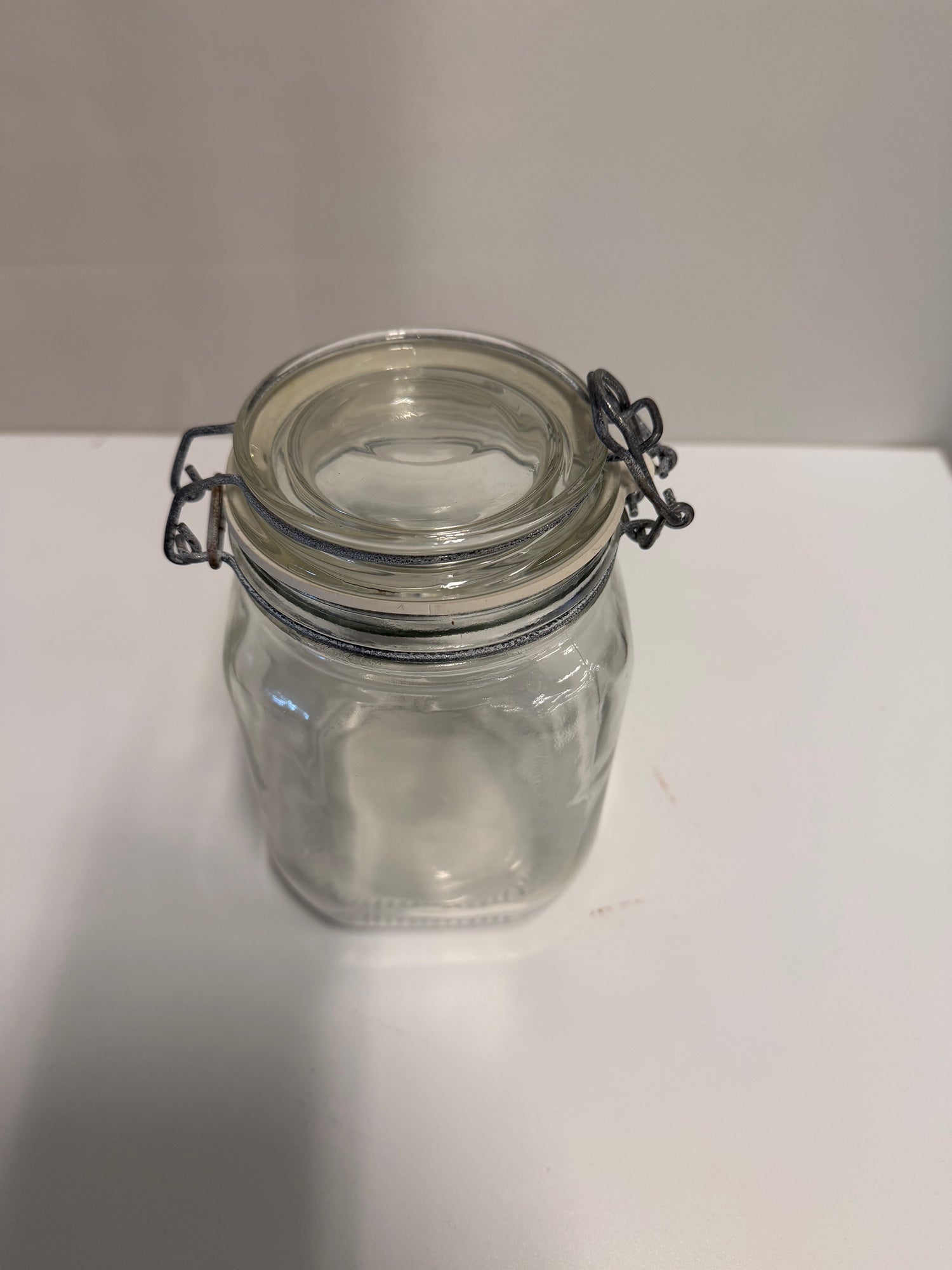 Versatile Clear Glass Clamp-Top Storage Jar