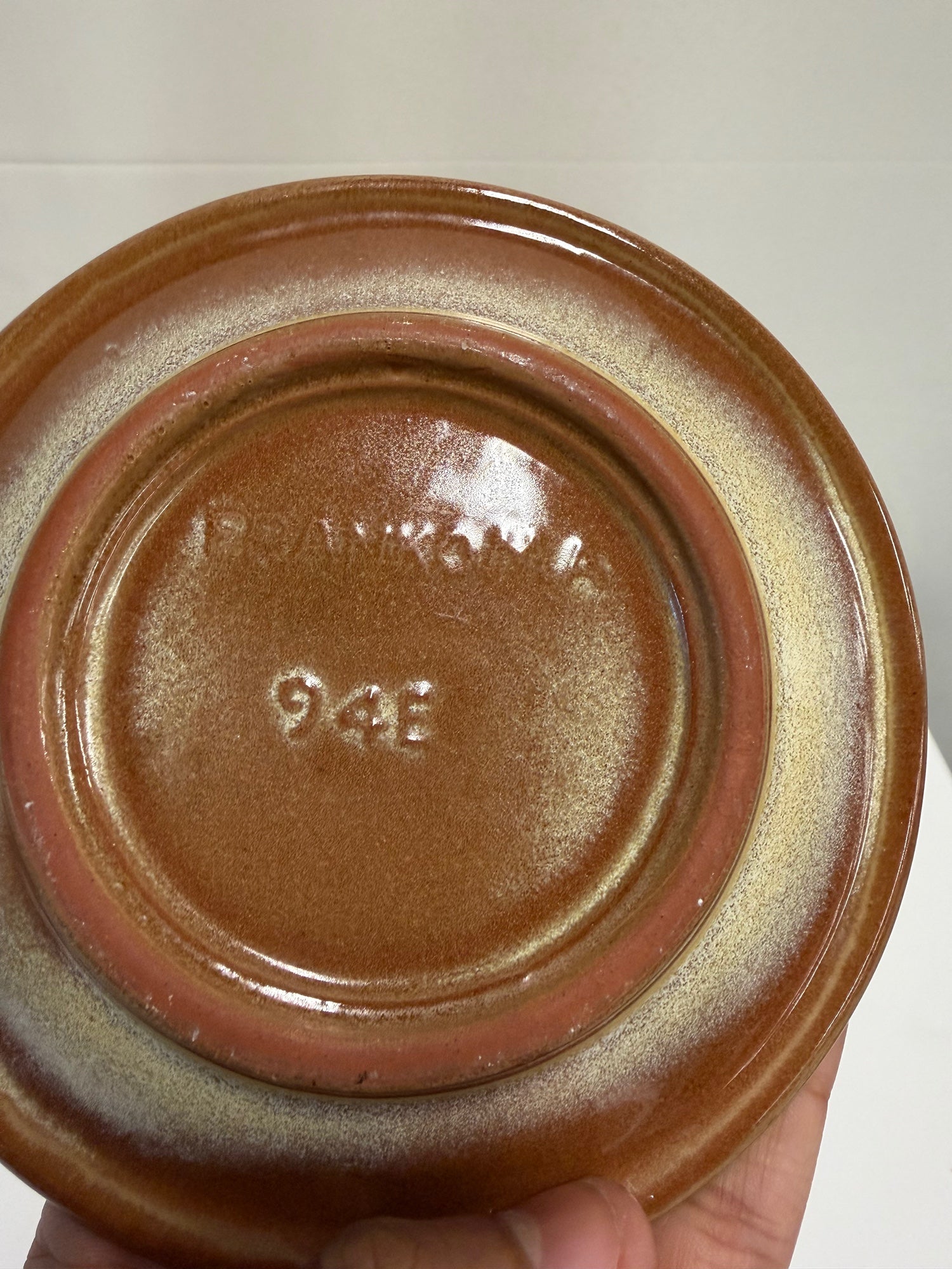 Frankoma Radial Starburst Ceramic Saucer Two-Tone Glaze