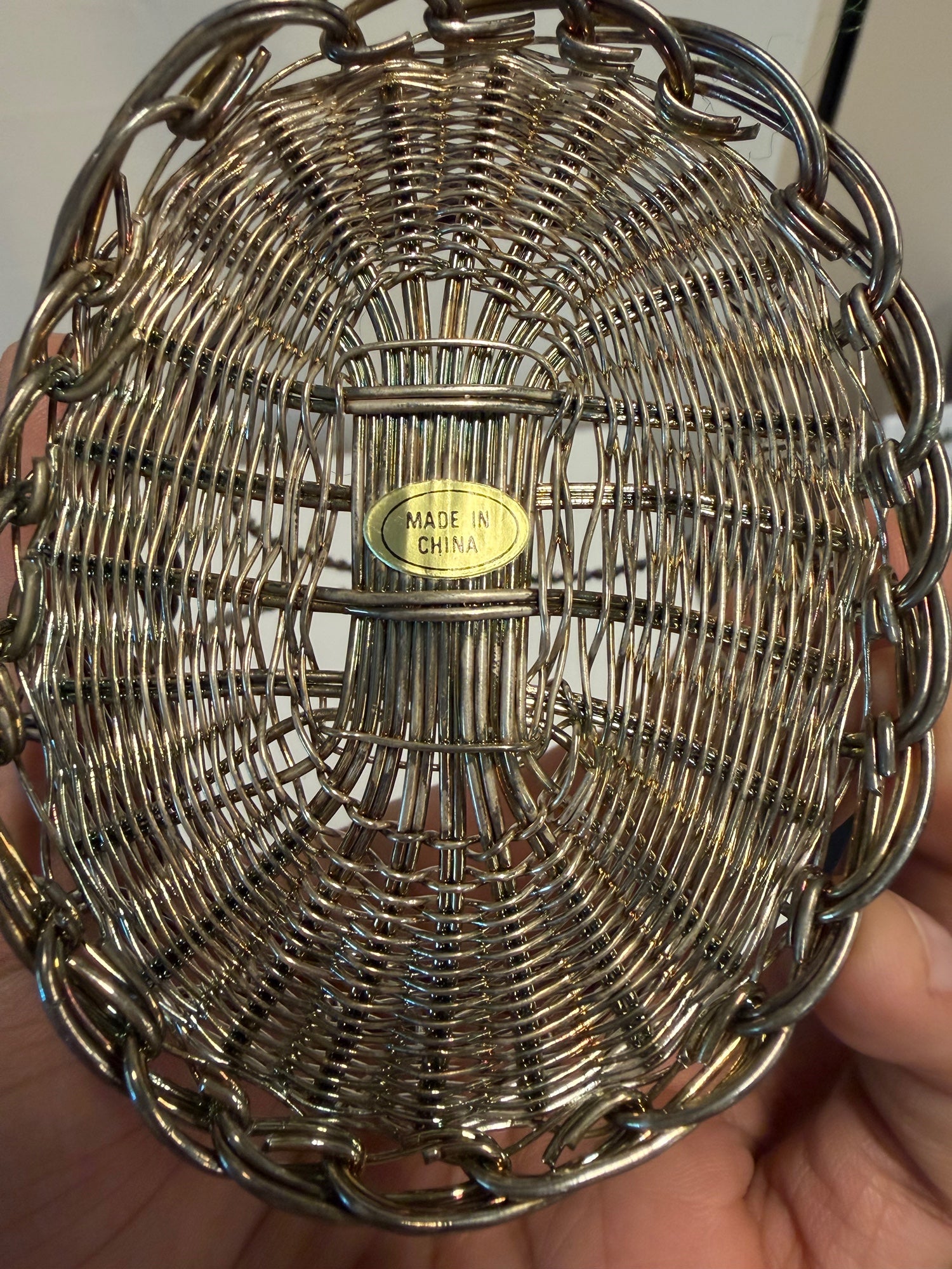 Miniature Woven Wire Basket with Handle