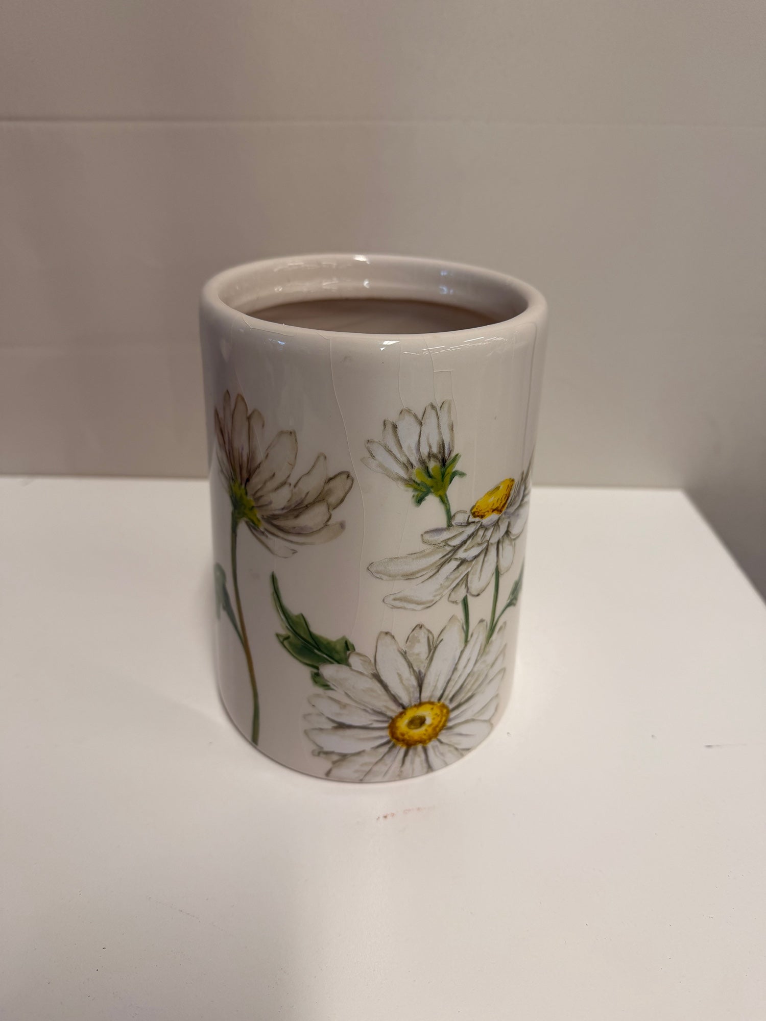 Maxcera Spring Collection Daisy Floral Ceramic Utensil Holder / Vase
