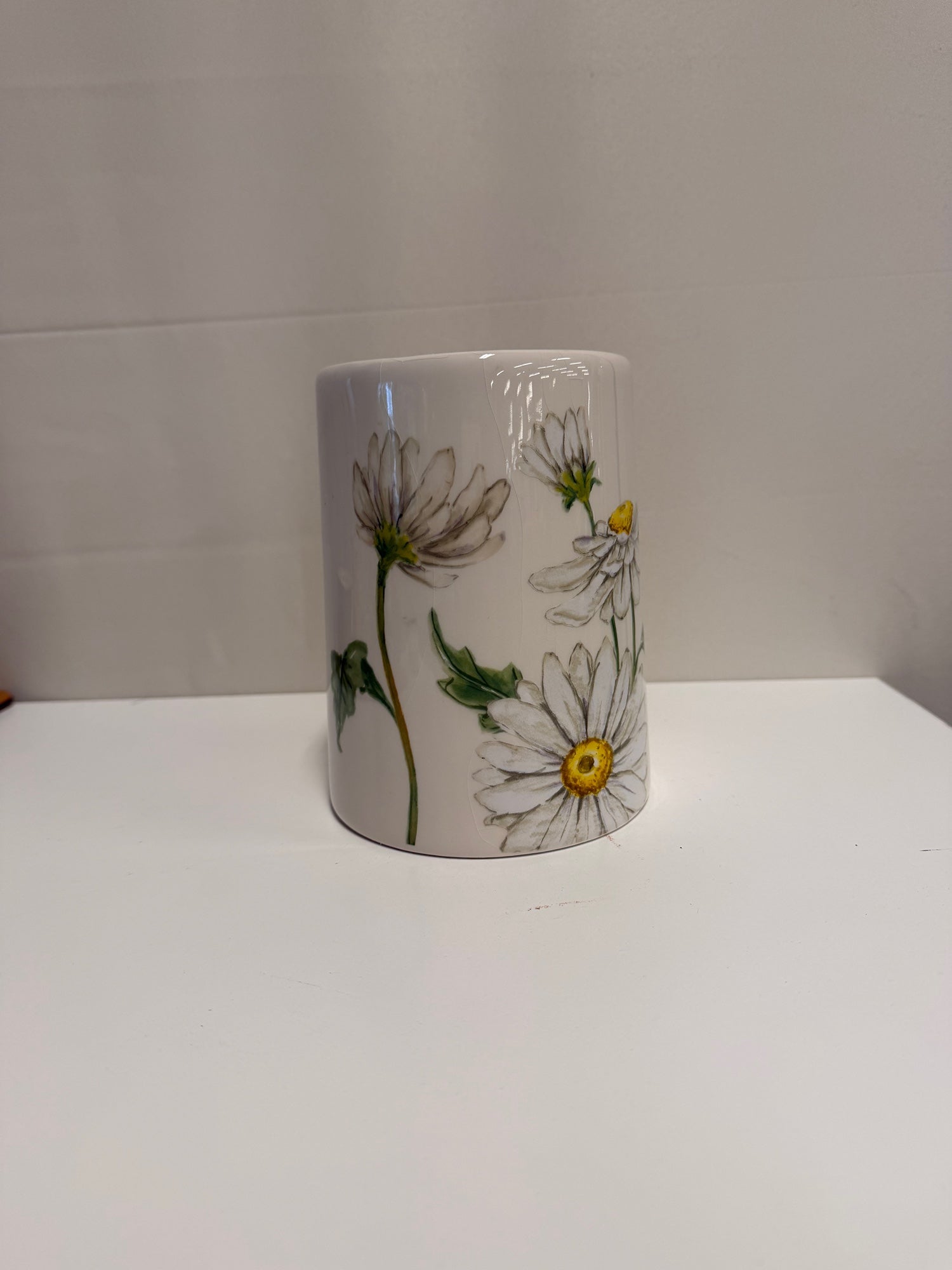 Maxcera Spring Collection Daisy Floral Ceramic Utensil Holder / Vase
