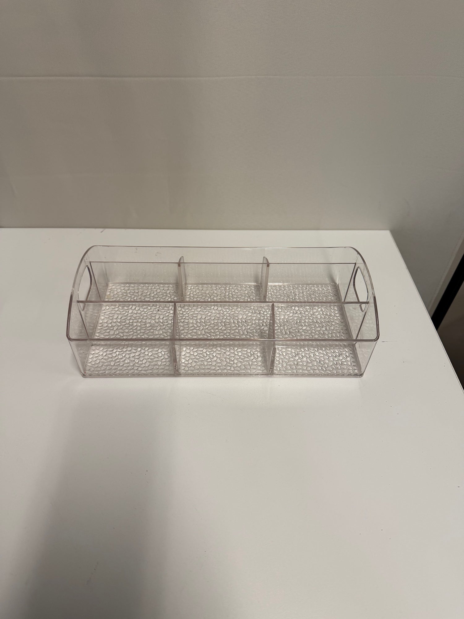 Clear Plastic Multi-Compartment Vanity Organizer Tray