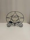Decorative Metal Scrollwork Napkin Holder with Utensil Motif