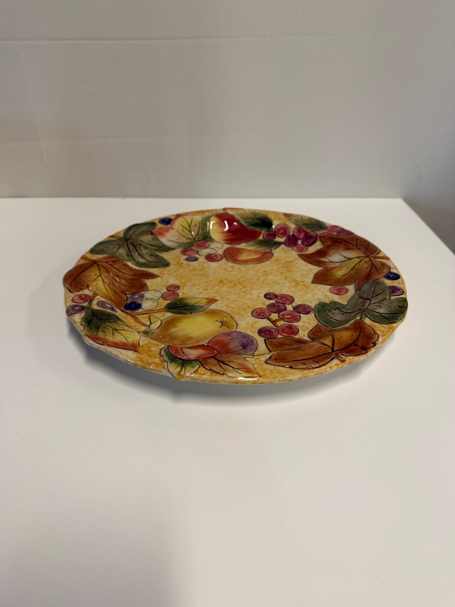 Fitz and Floyd Tuscan Villa Autumnal Fruit & Leaf Decorative Plate